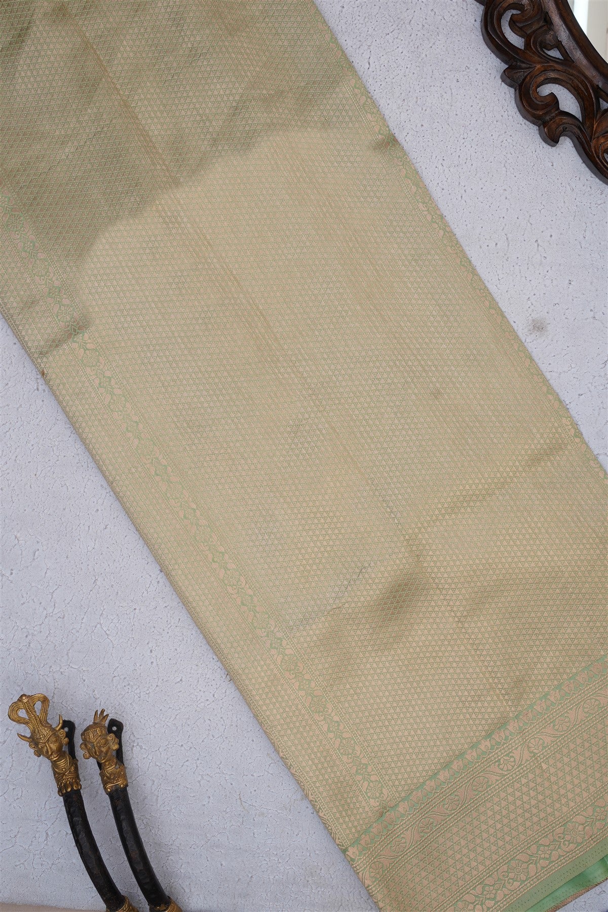 Banarasi Soft Silk Lime Green Saree