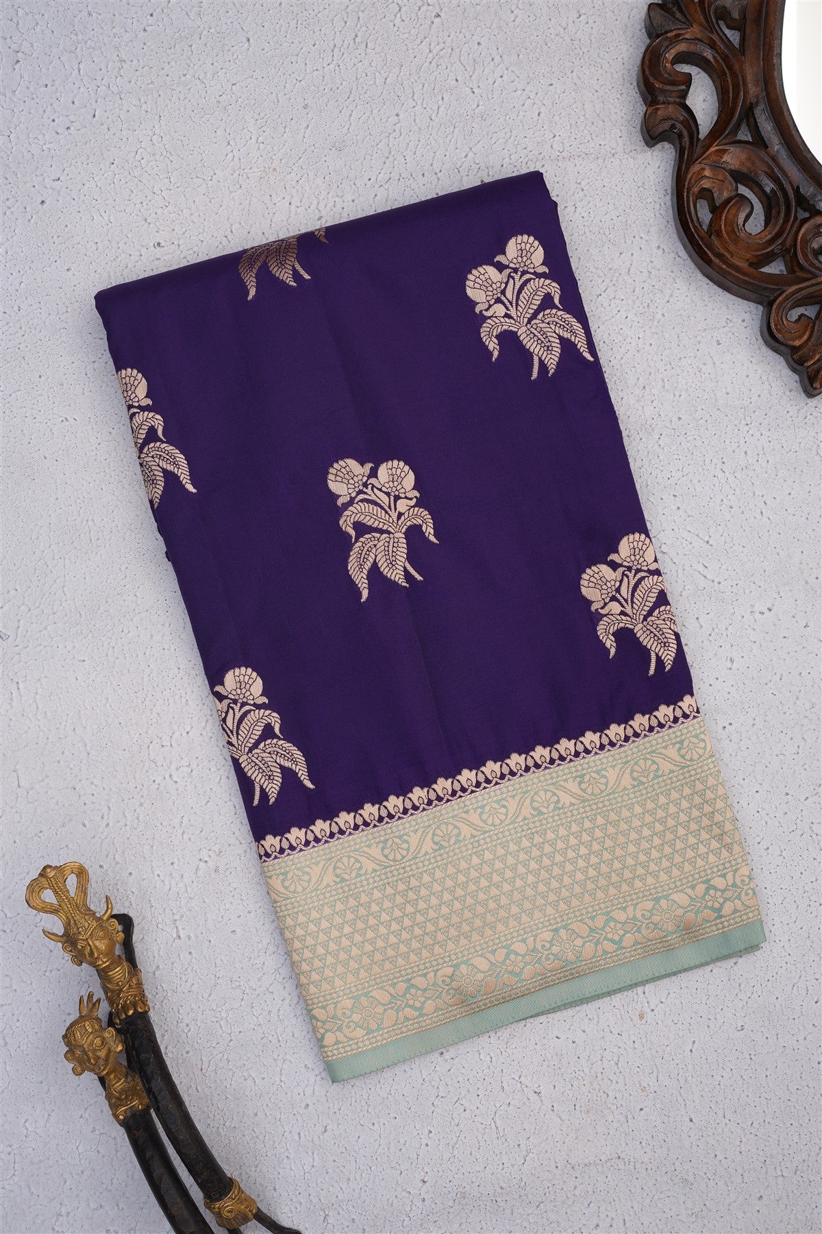 Banarasi Soft Silk Violet Saree