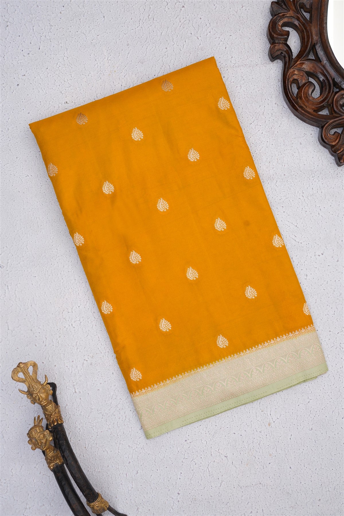 Banarasi Soft Silk Lime Green Saree