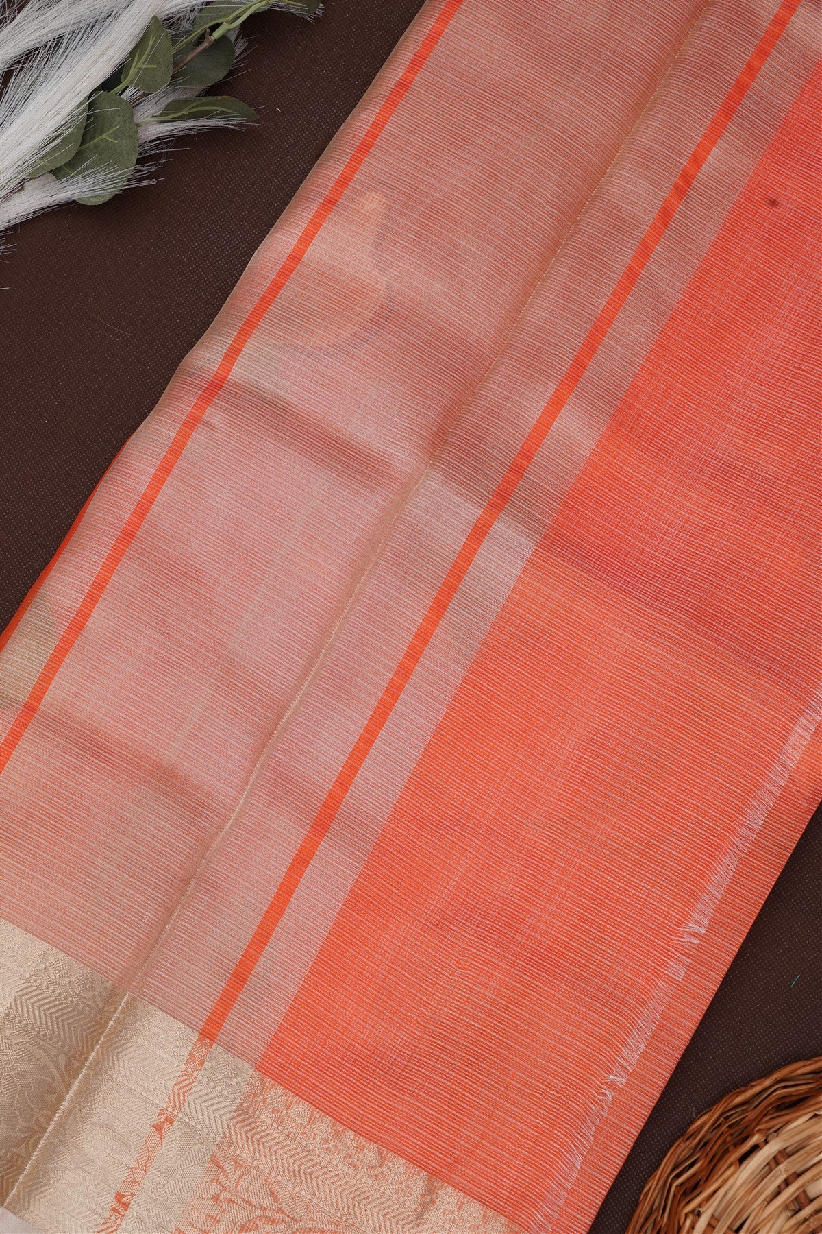 Fancy Kota Light Orange Saree