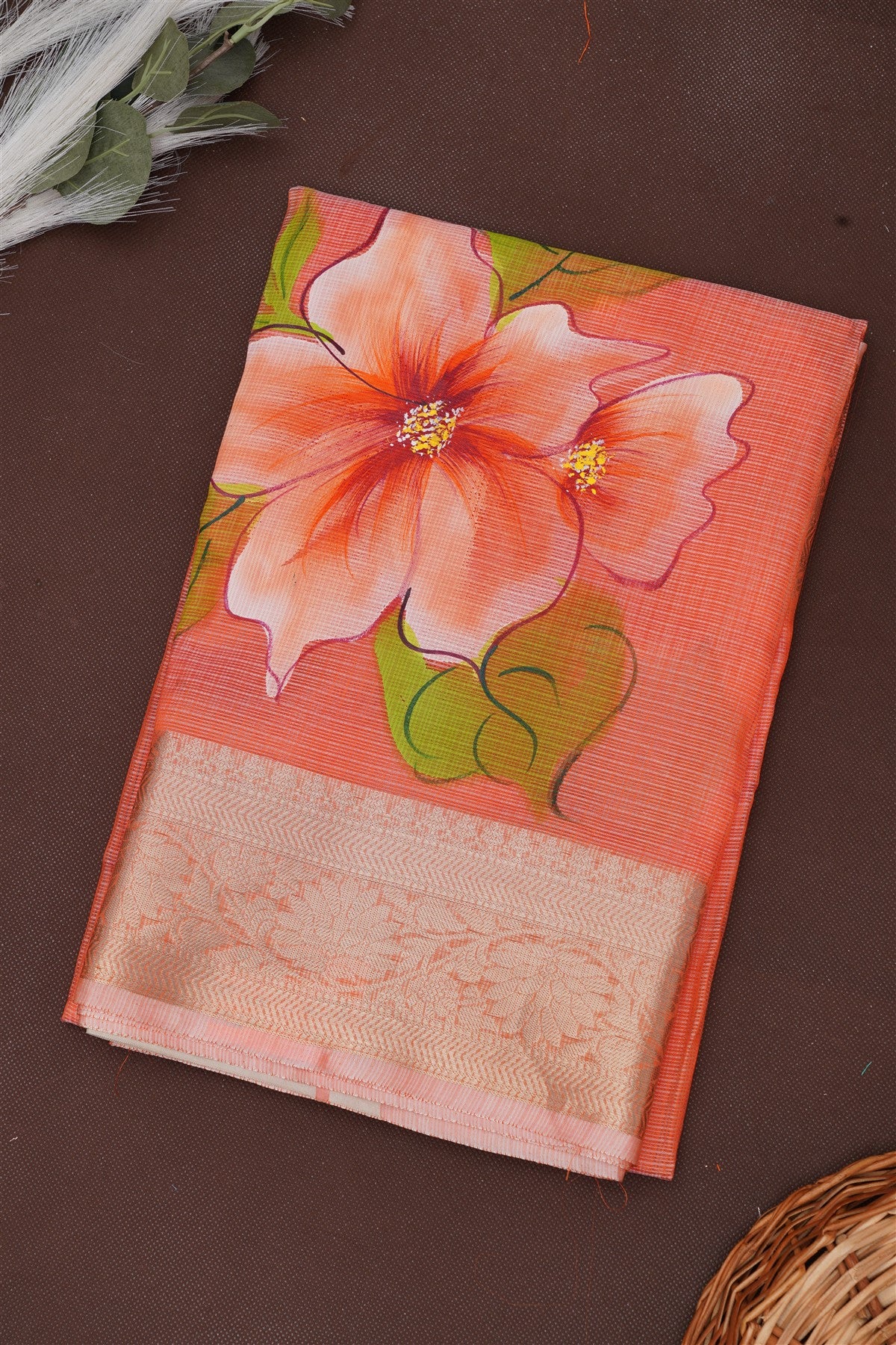Fancy Kota Light Orange Saree