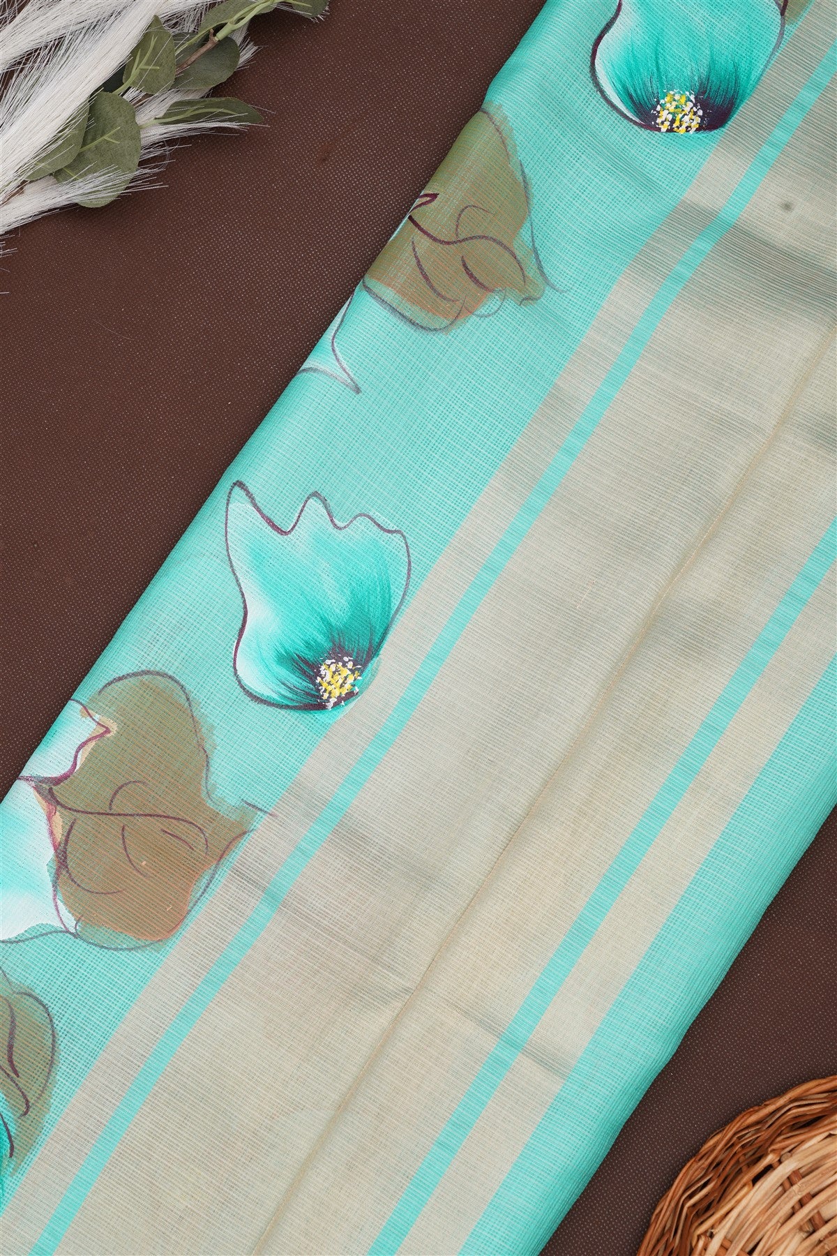 Fancy Kota Sea Green Saree