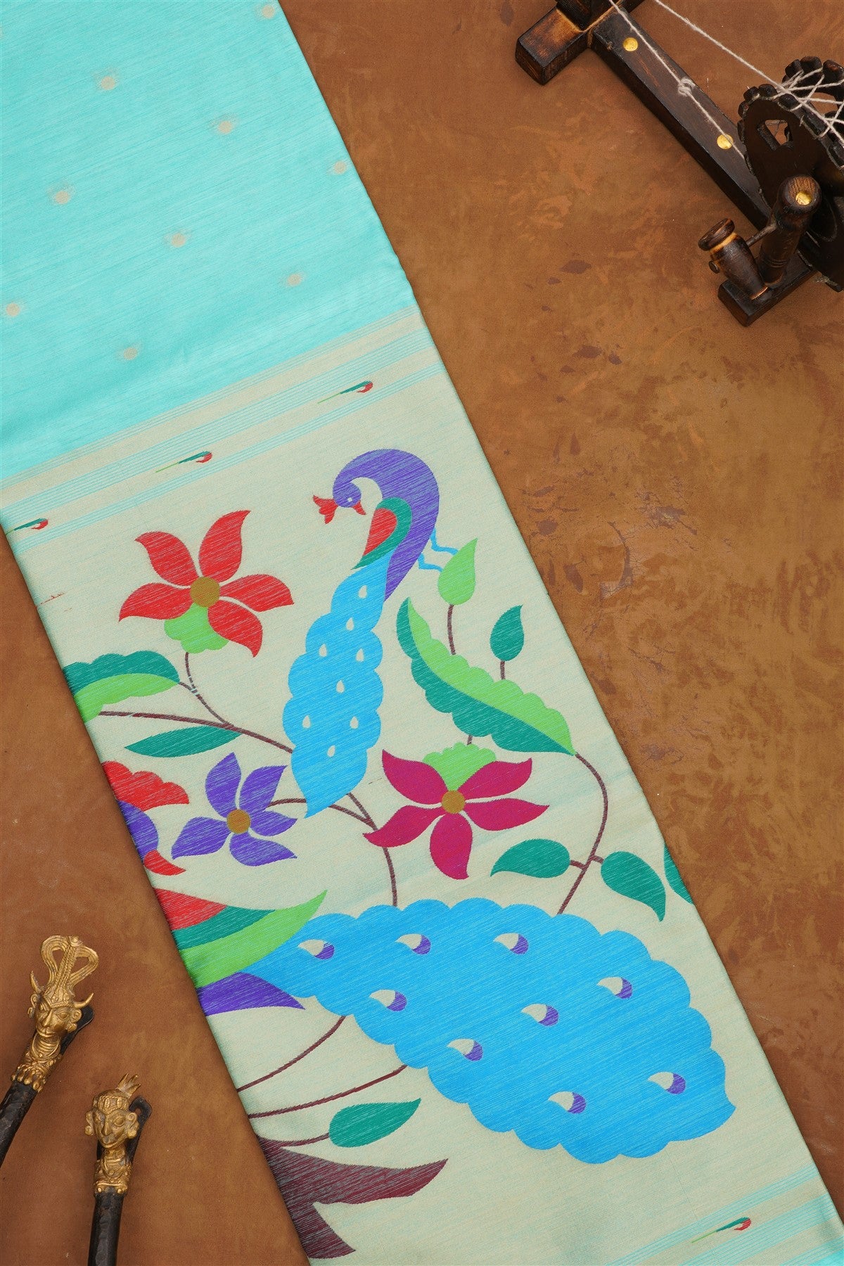 Bhagalpur Silk Sea Green Saree
