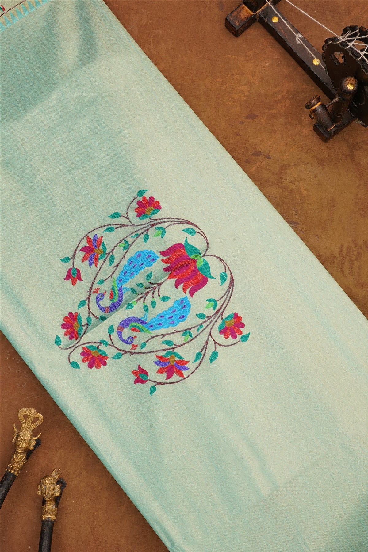 Bhagalpur Silk Sea Green Saree