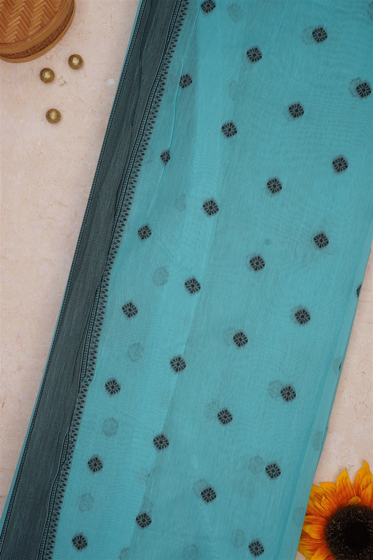 Fancy Khadi Cotton Light Blue Saree