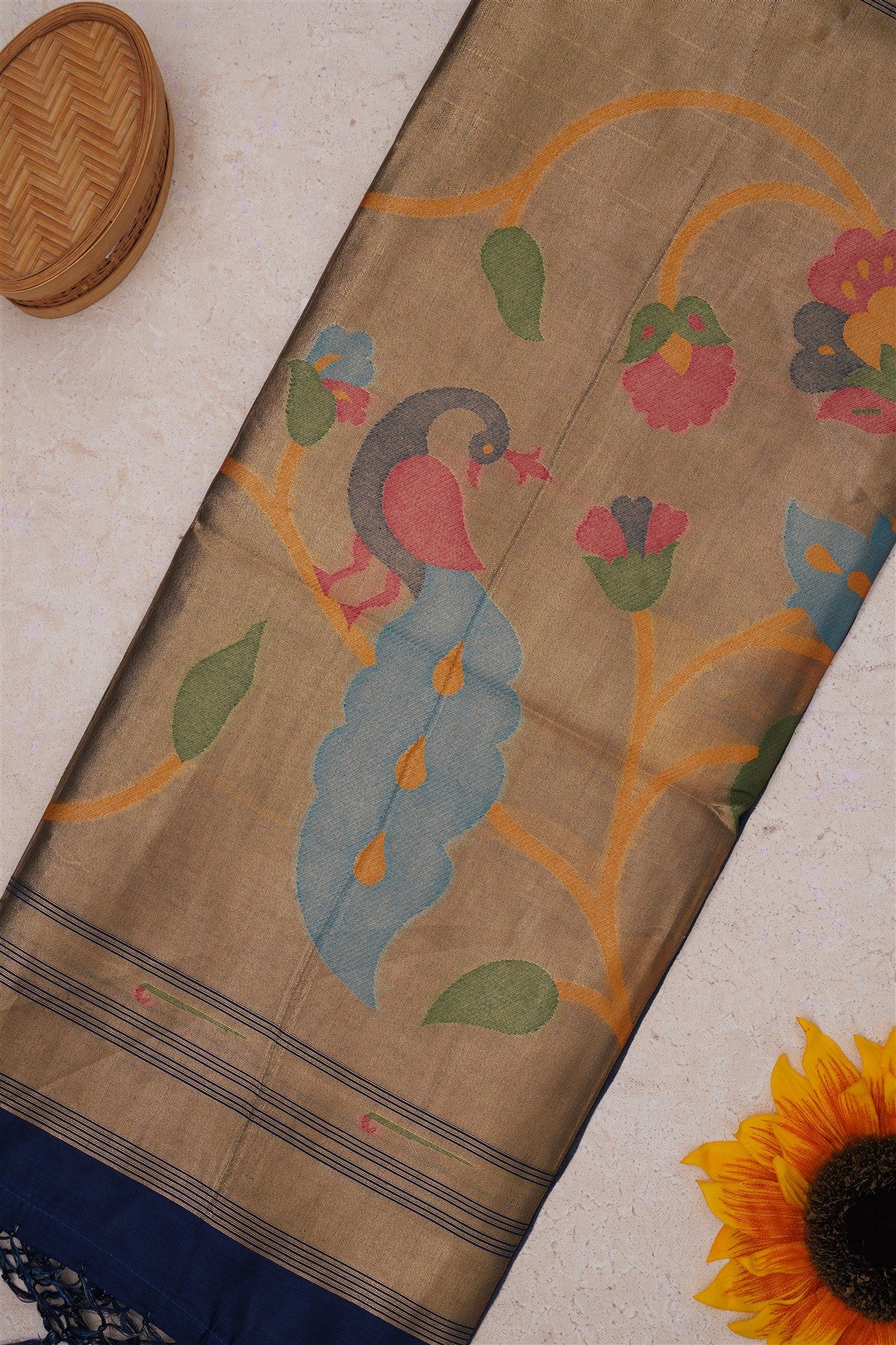 Bhagalpur Silk Navy Blue Saree