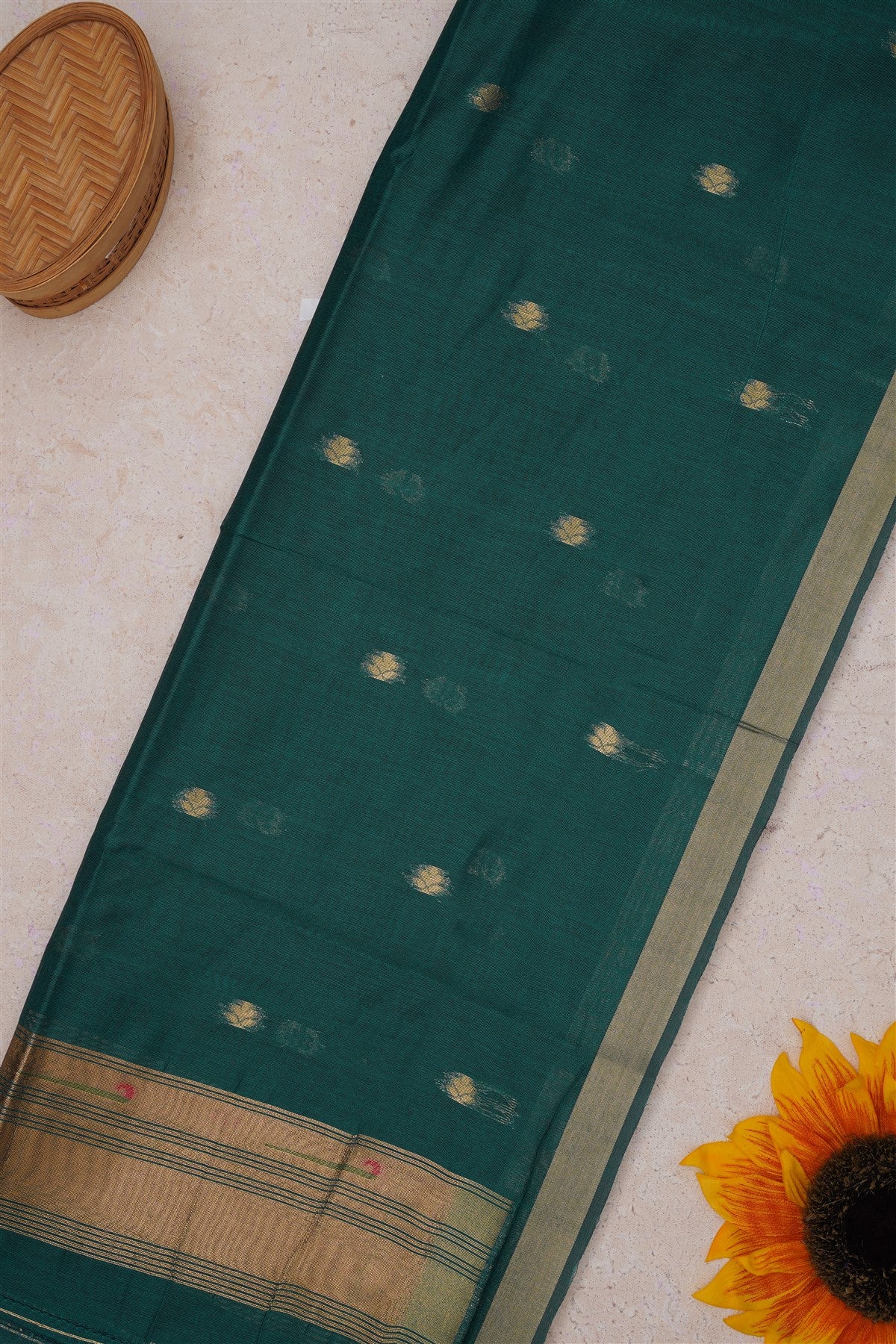 Bhagalpur Silk Teal Saree