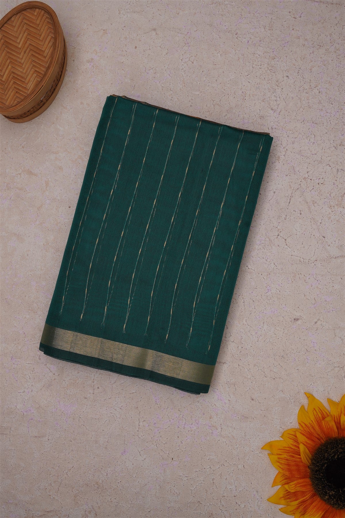 Bhagalpur Silk Teal Saree