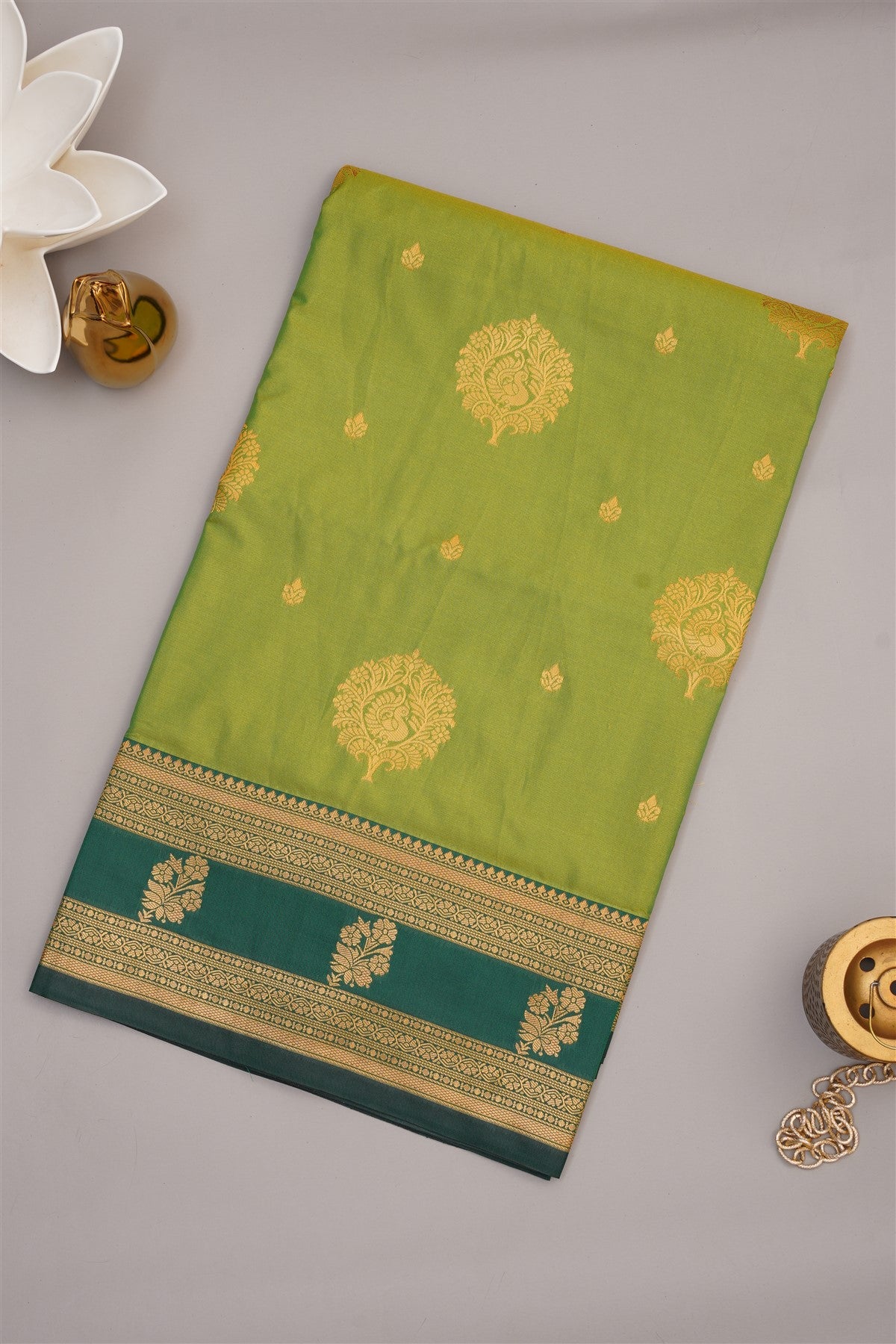 Banarasi Soft Silk Green Saree