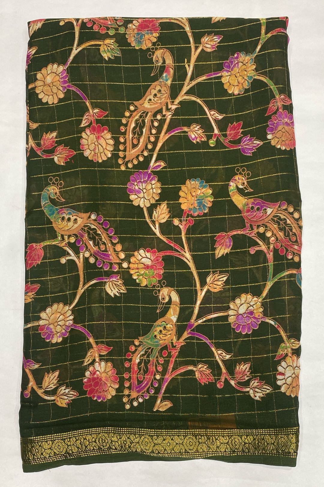 Fancy Viscose Mehandi Green Saree
