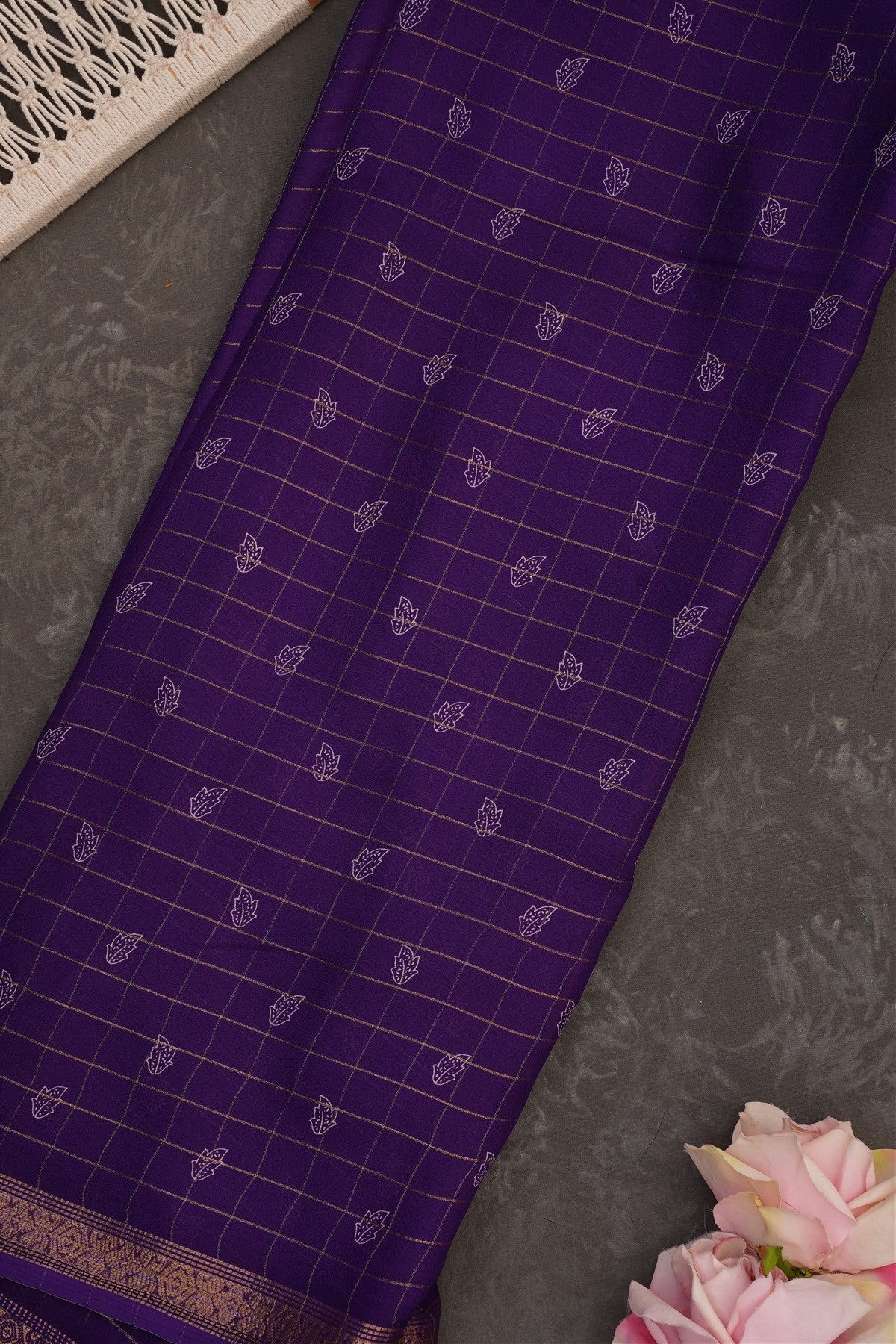 Fancy Viscose Violet Saree