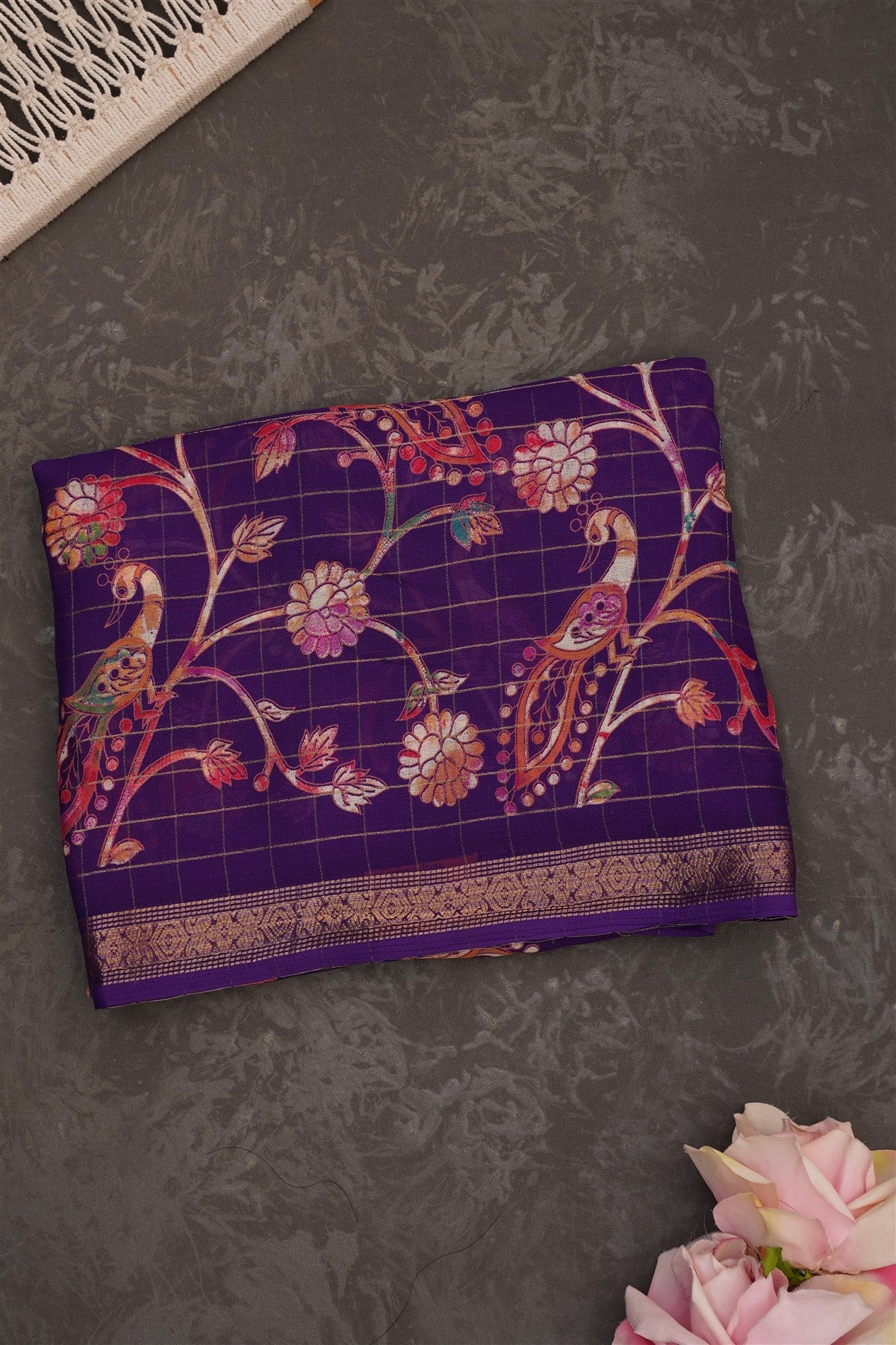 Fancy Viscose Violet Saree