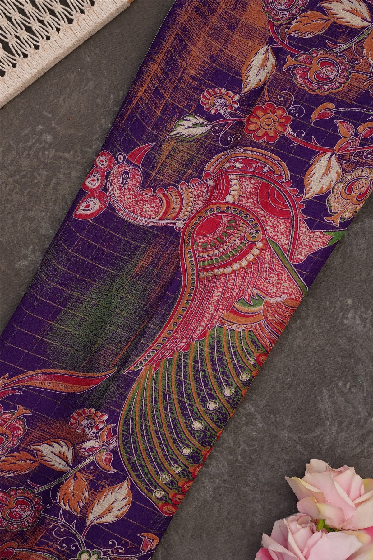 Fancy Viscose Violet Saree