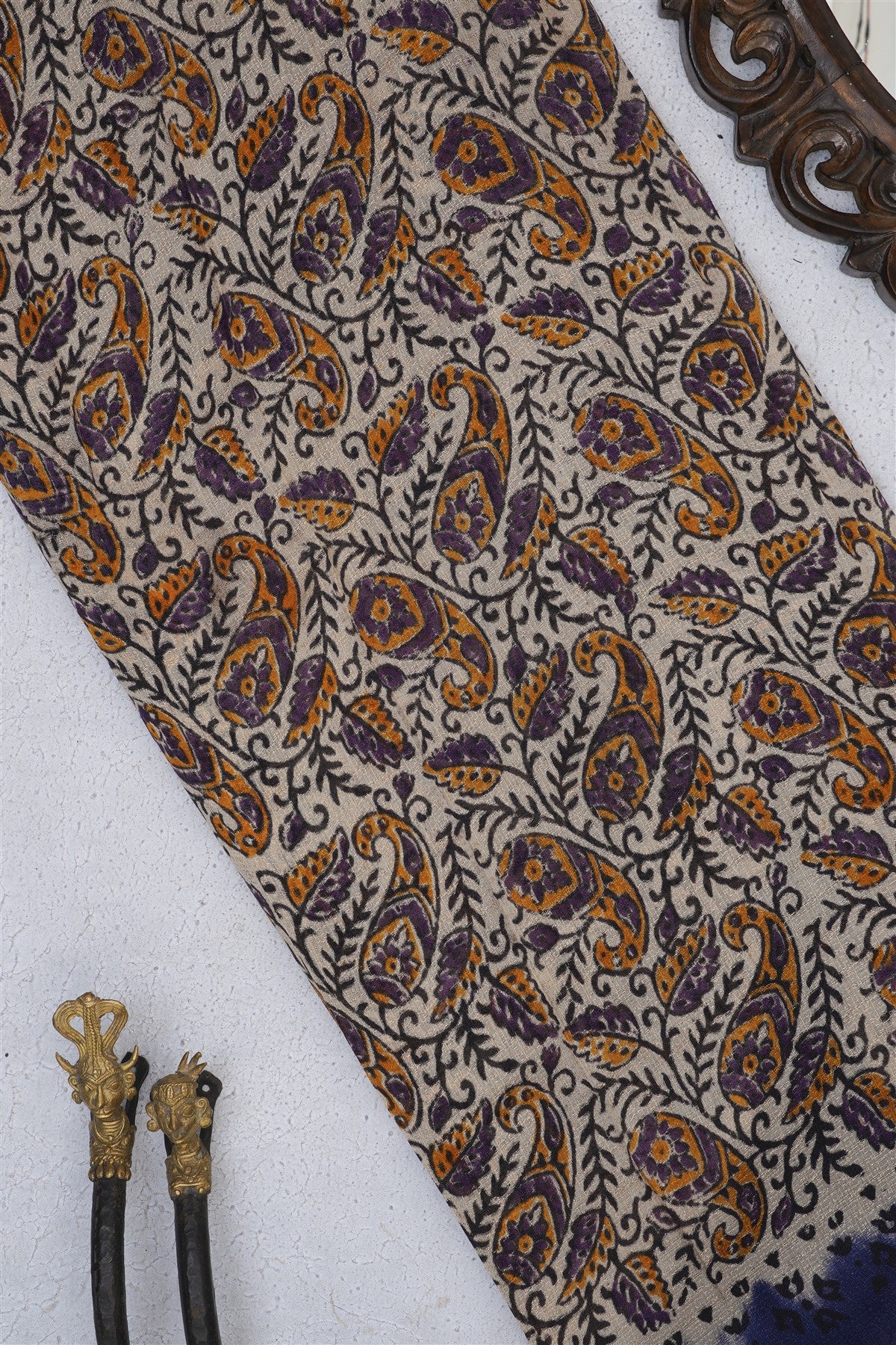 Fancy Khadi Navy Blue Saree