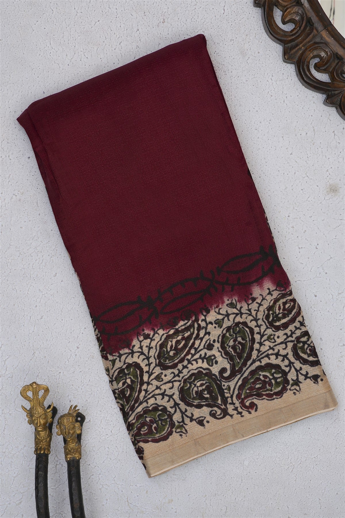 Fancy Khadi Dark Purple Saree
