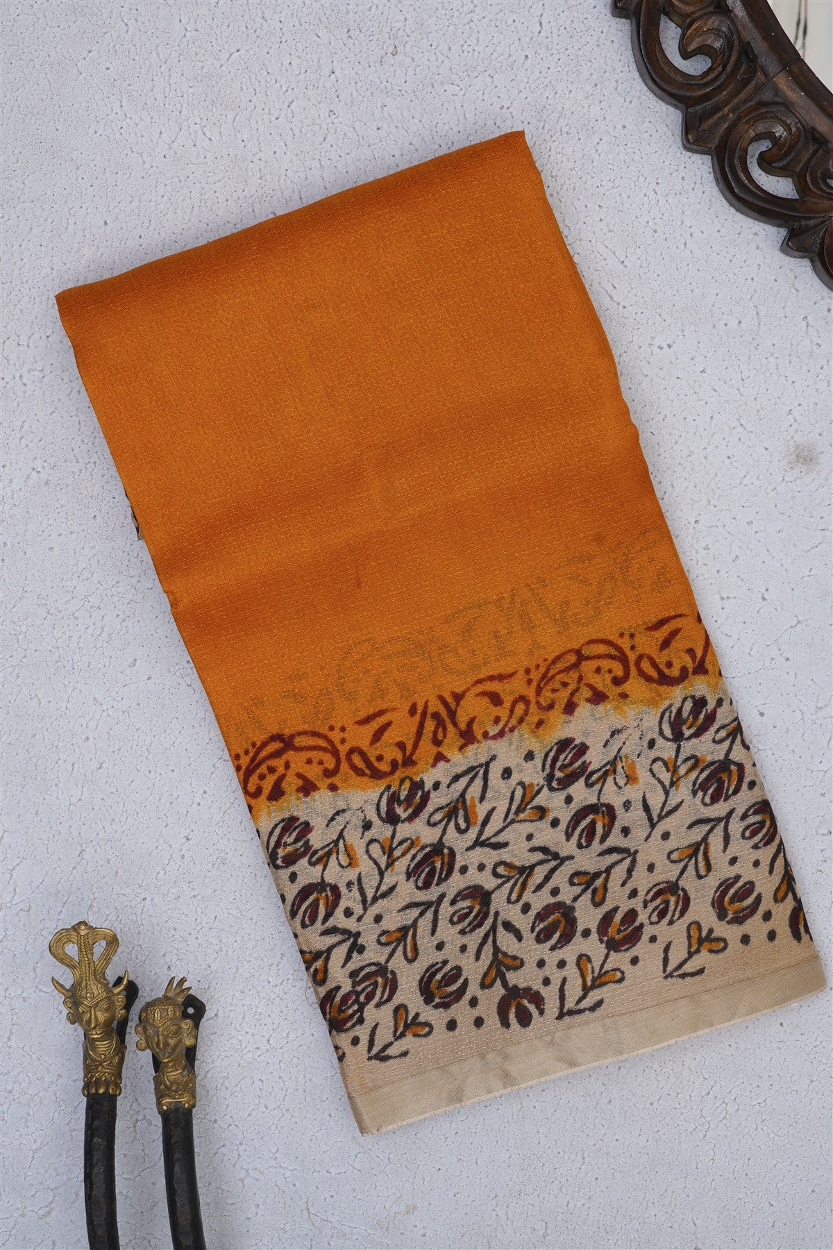 Fancy Khadi Mustard Saree