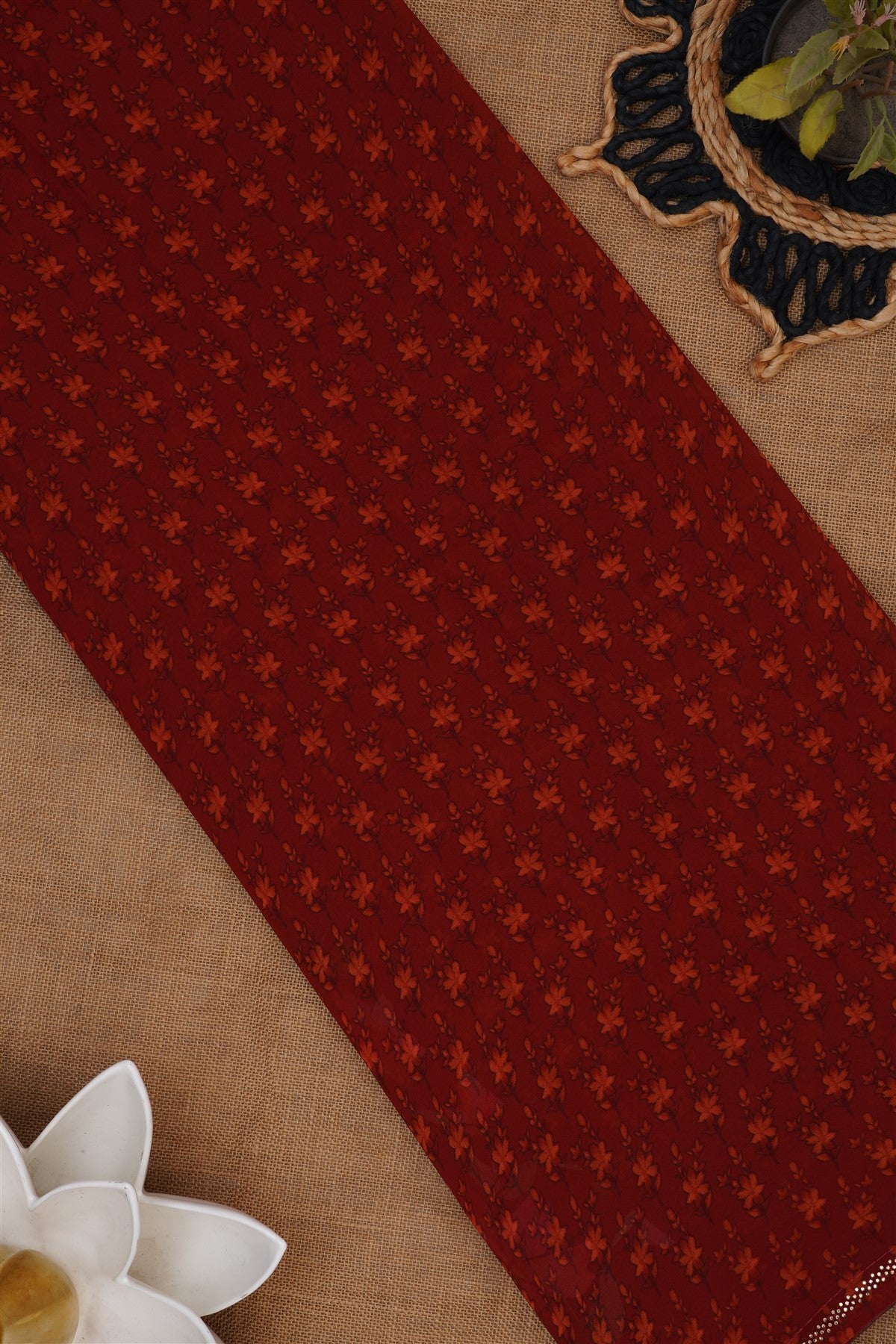 Fancy Georgette Maroon Saree