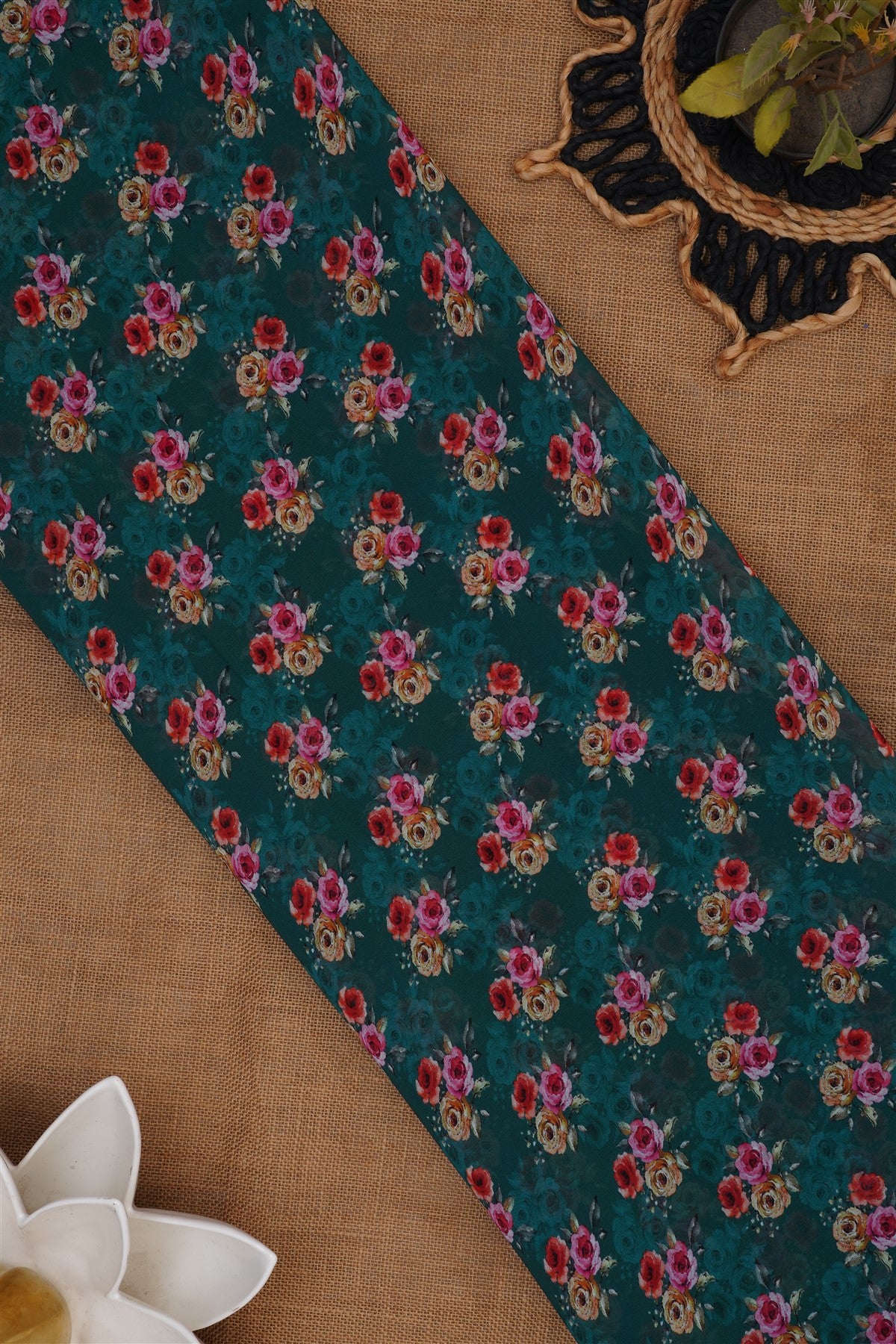 Fancy Georgette Green Saree