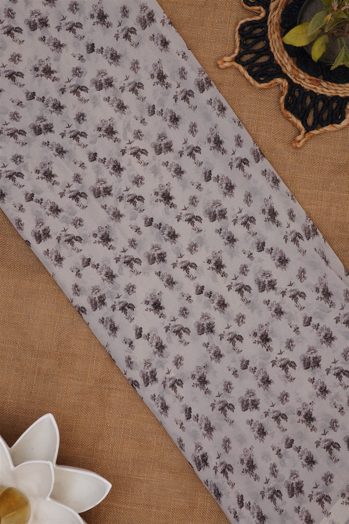 Fancy Georgette Cream Saree