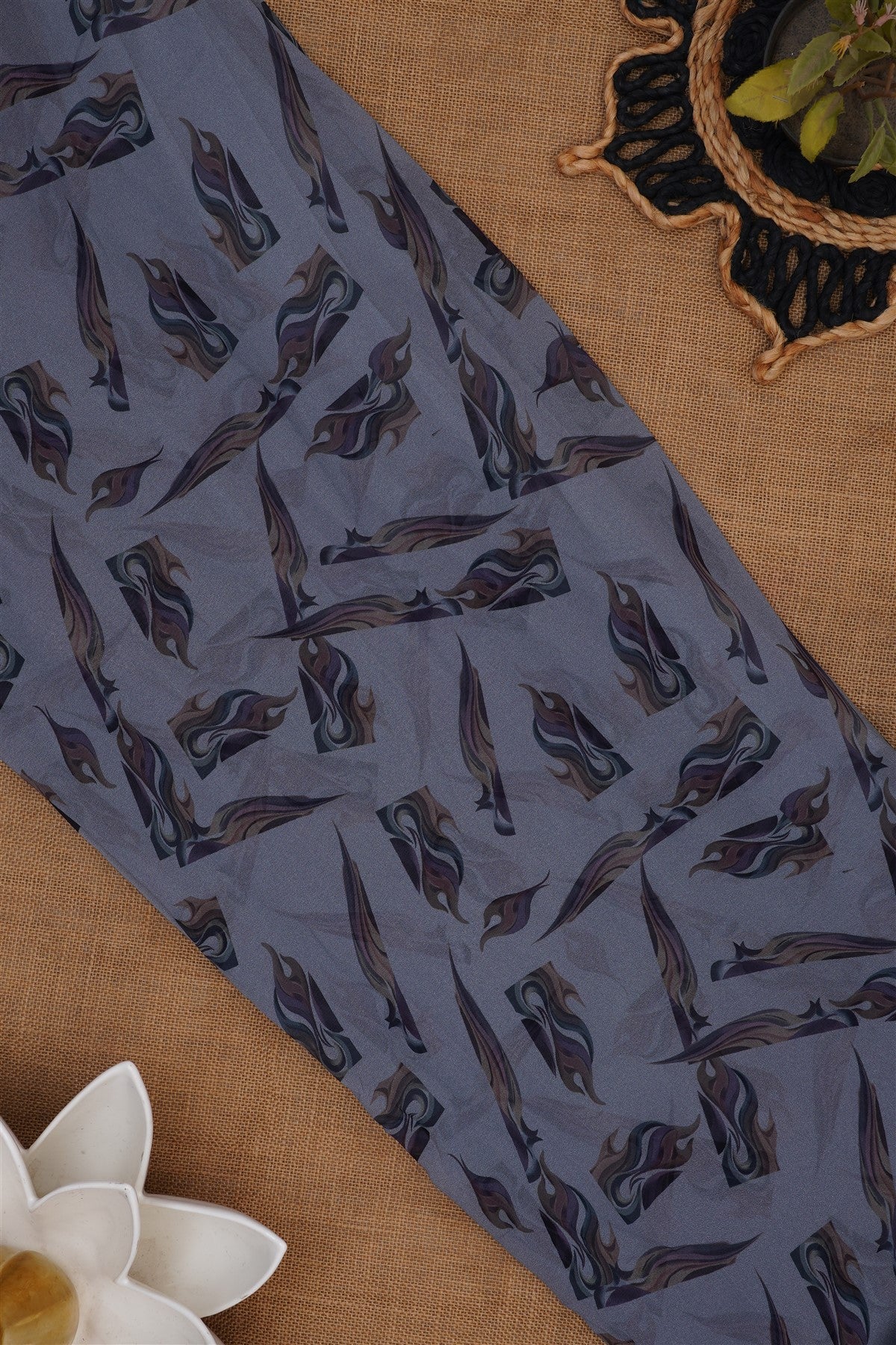 Fancy Georgette Grey Saree