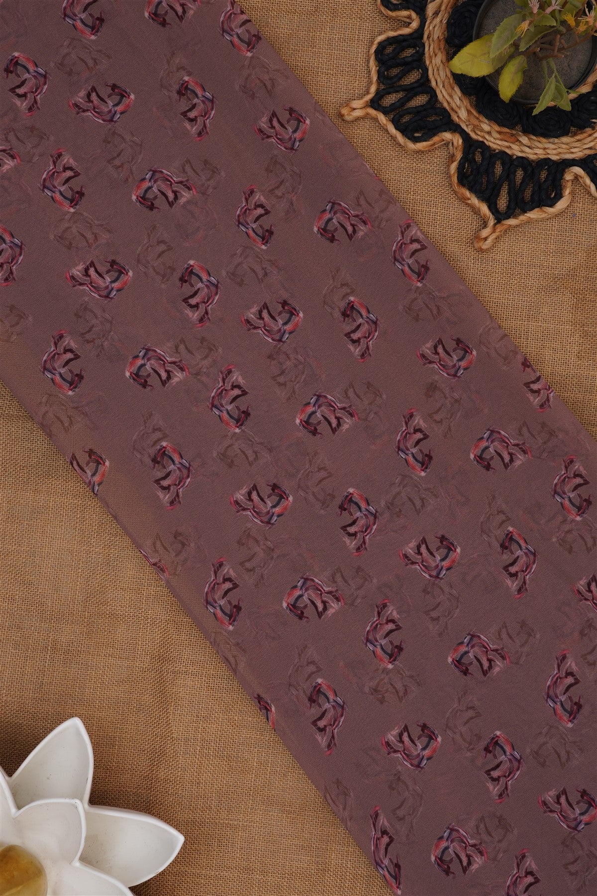 Fancy Georgette Light Brown Saree