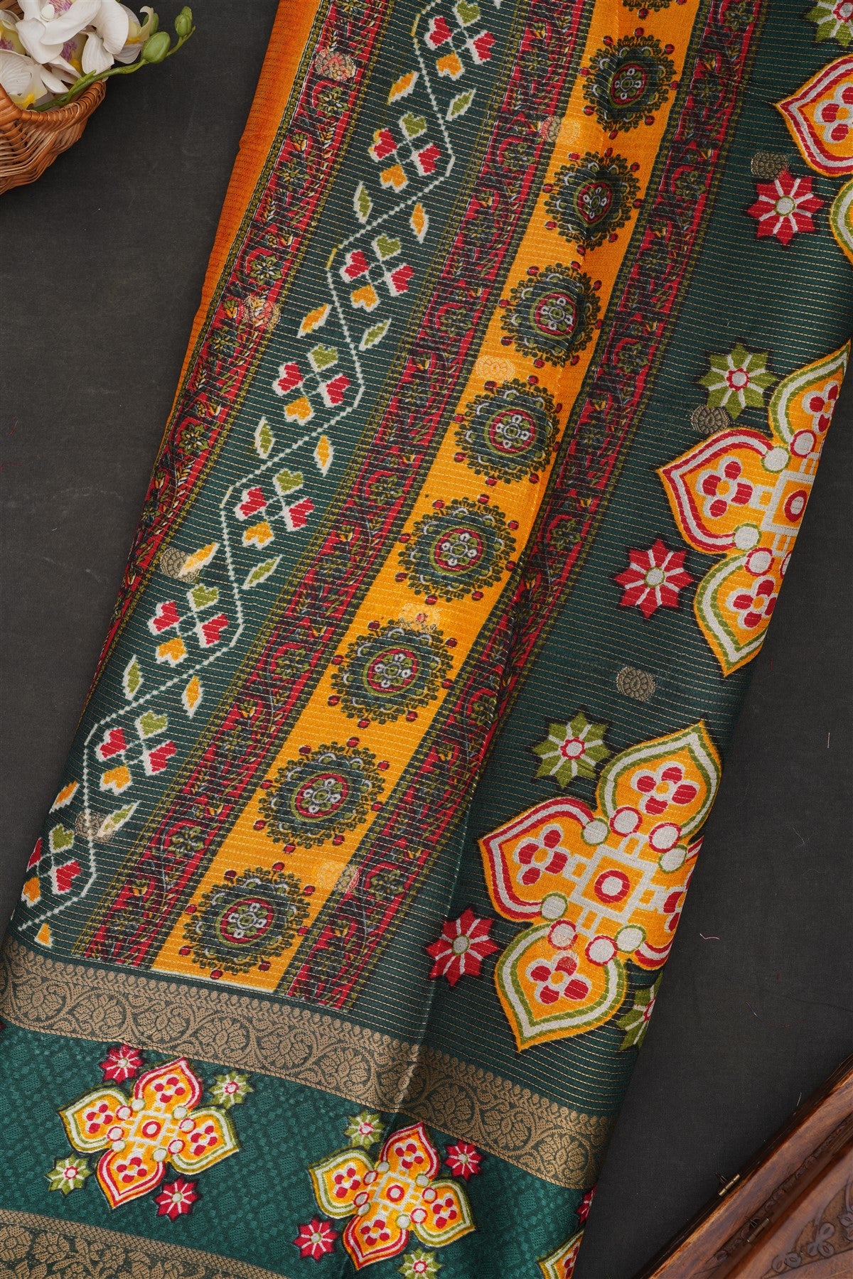 Fancy Art Silk  Mustard Saree