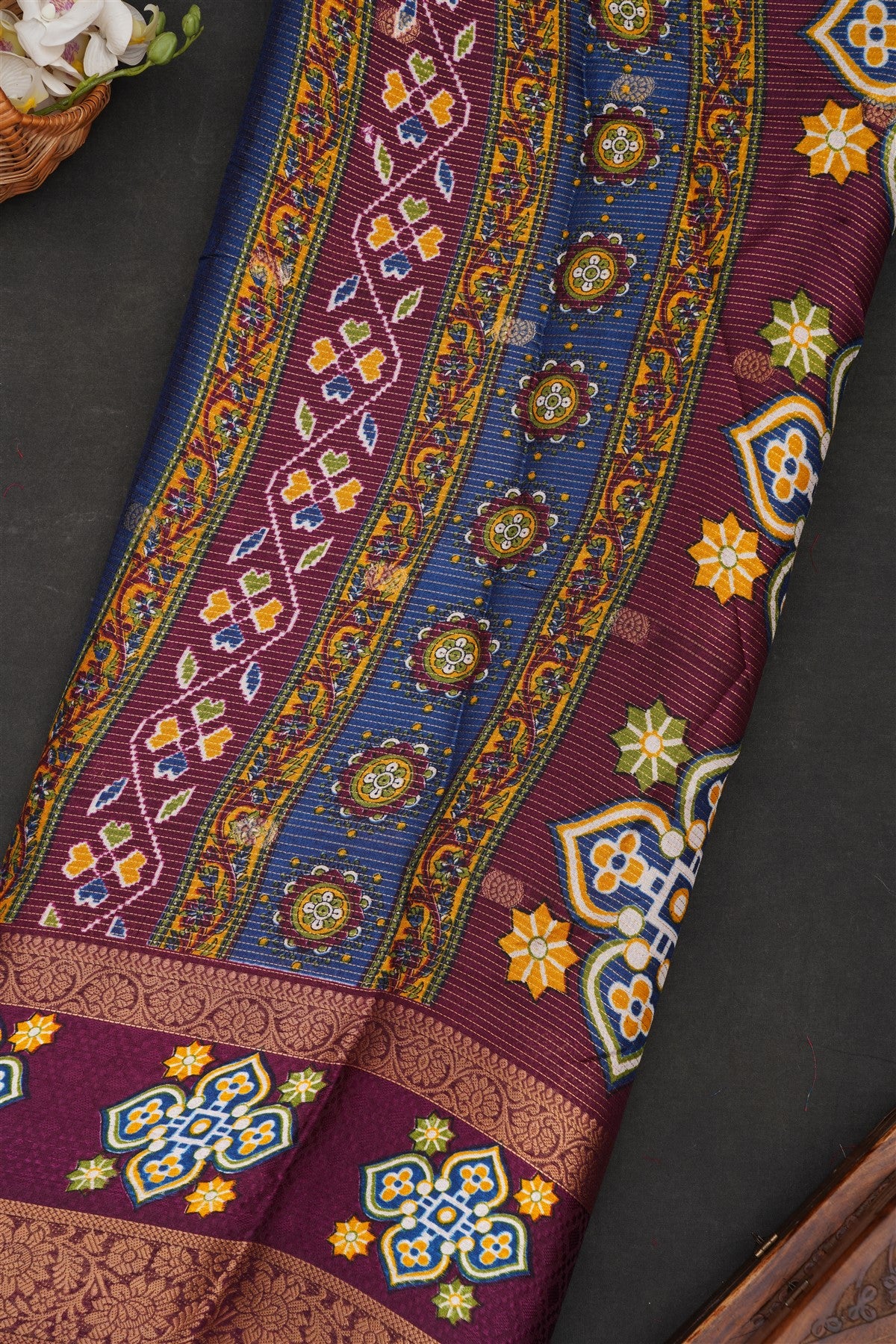 Fancy Art Silk  Navy Blue Saree