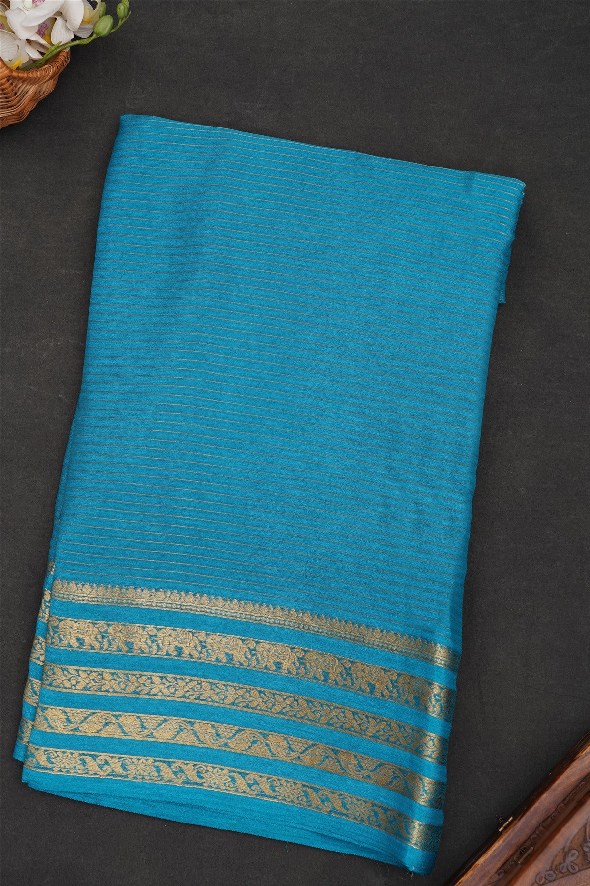 Fancy Georgette Teal Saree