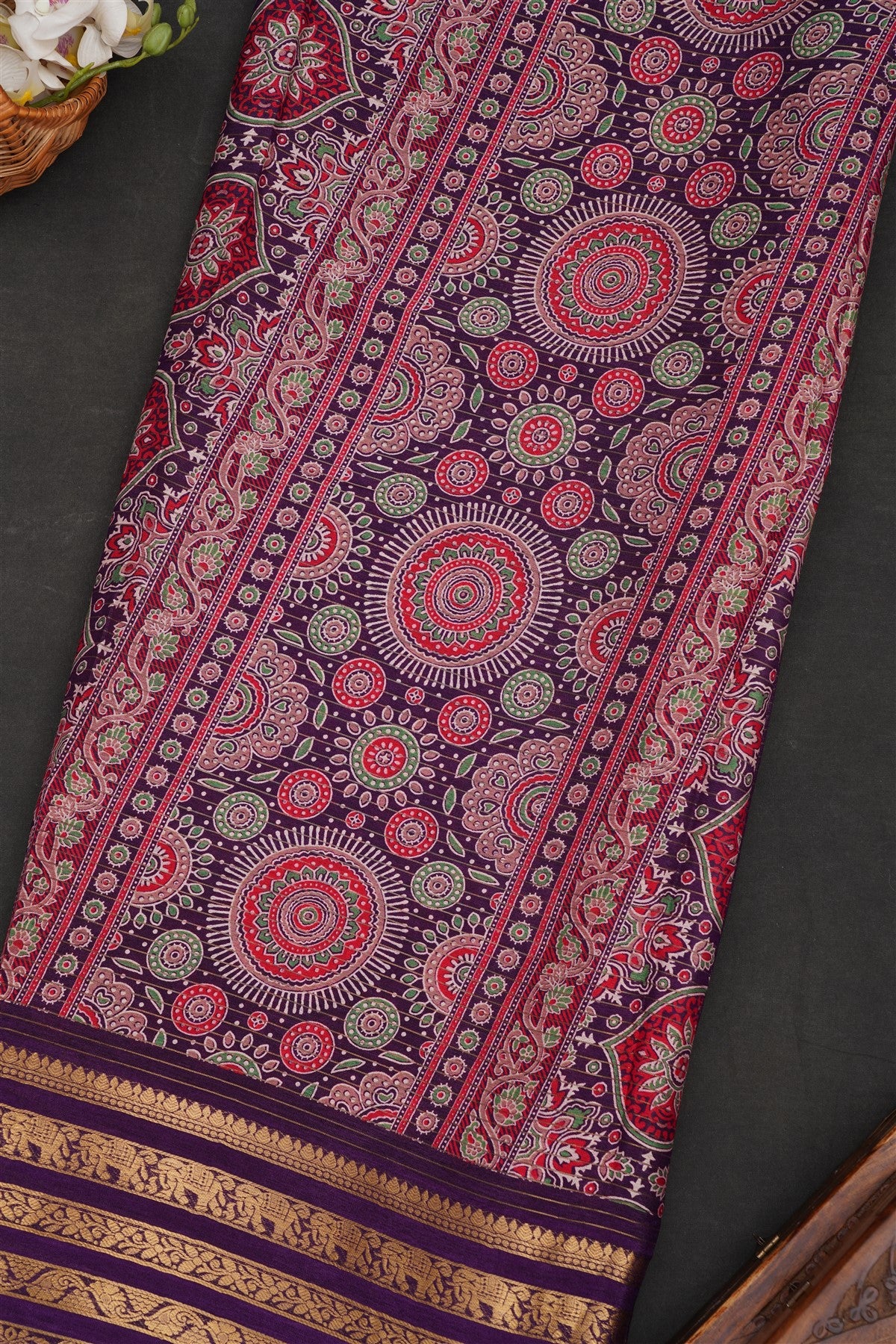 Fancy Georgette Violet Saree