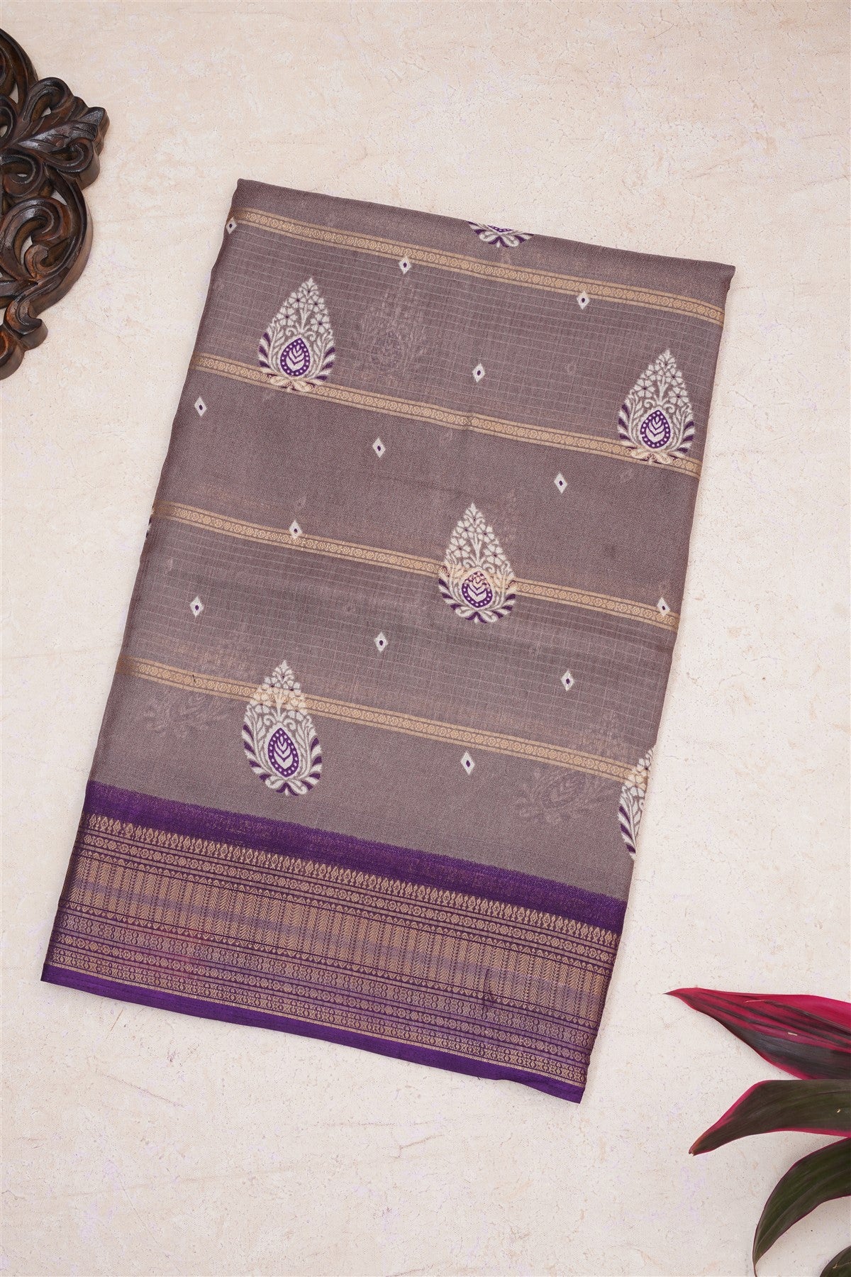 Fancy Viscose Rossy Brown Saree