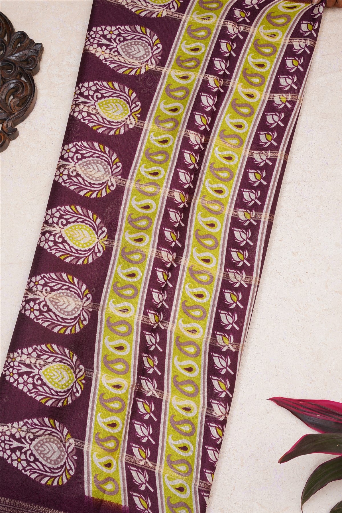 Fancy Viscose Rossy Brown Saree
