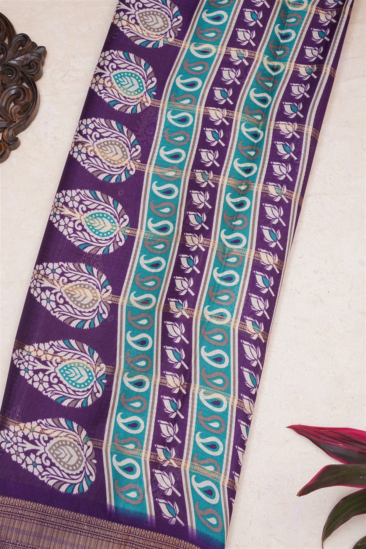 Fancy Viscose Rossy Brown Saree