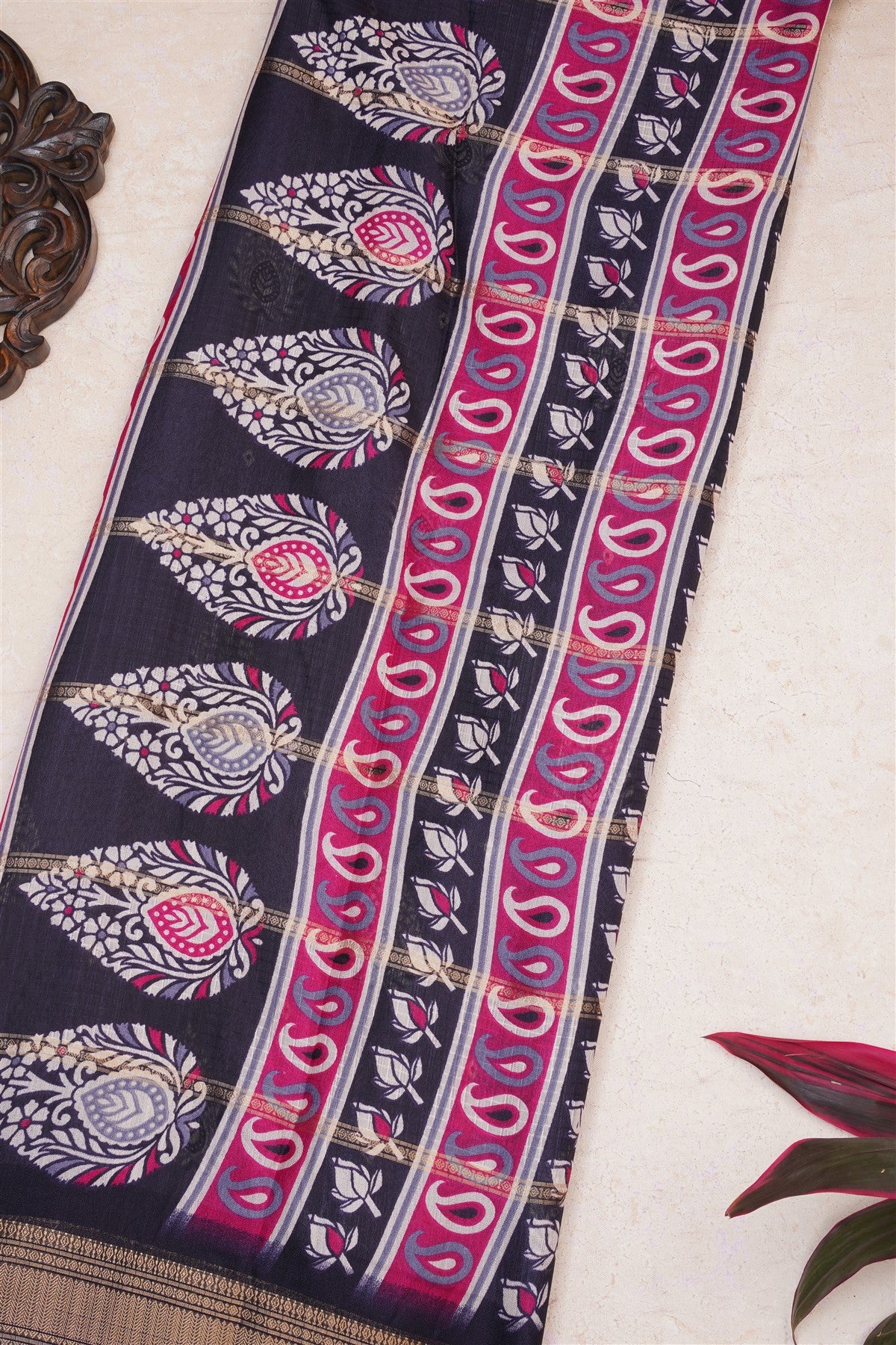 Fancy Viscose Slate Blue Saree