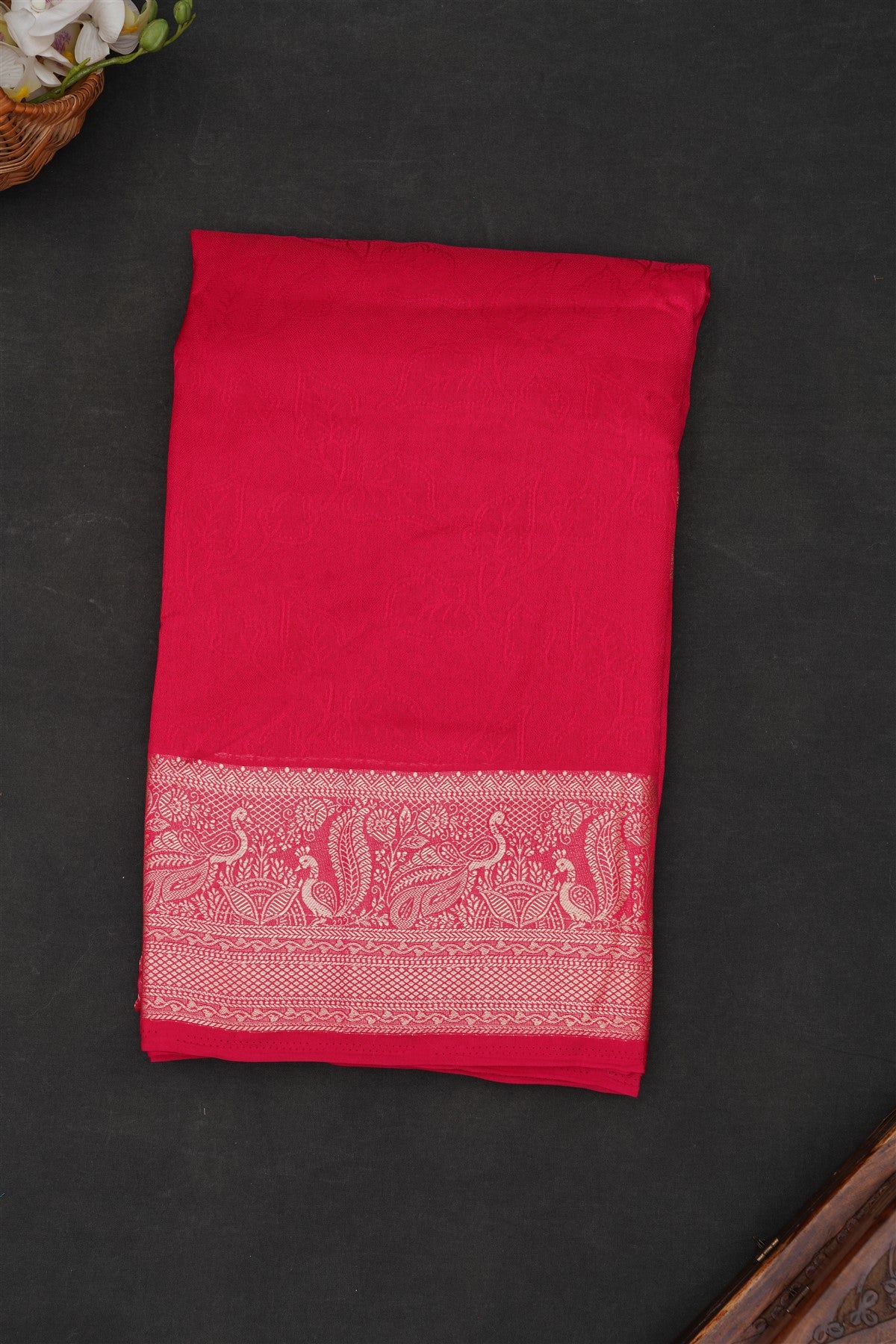 Fancy Marshmallow Georgette Dark Pink Saree
