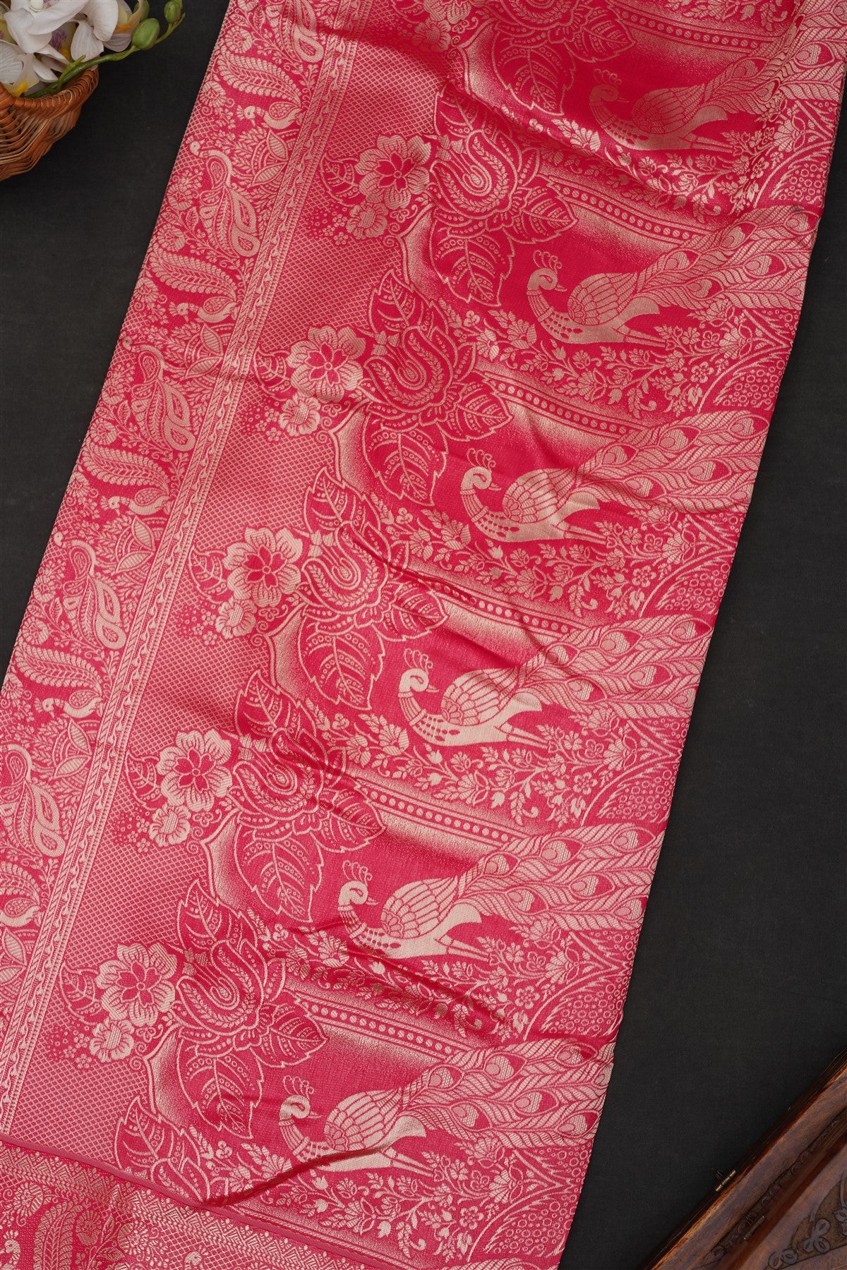 Fancy Marshmallow Georgette Dark Pink Saree
