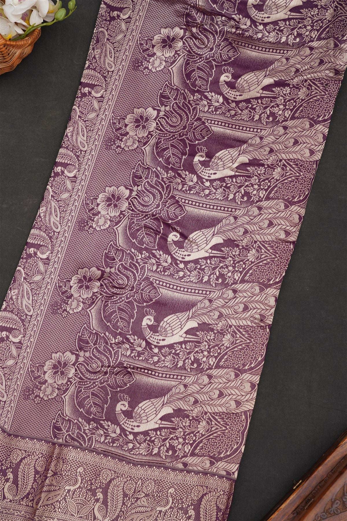 Fancy Marshmallow Georgette Violet Saree