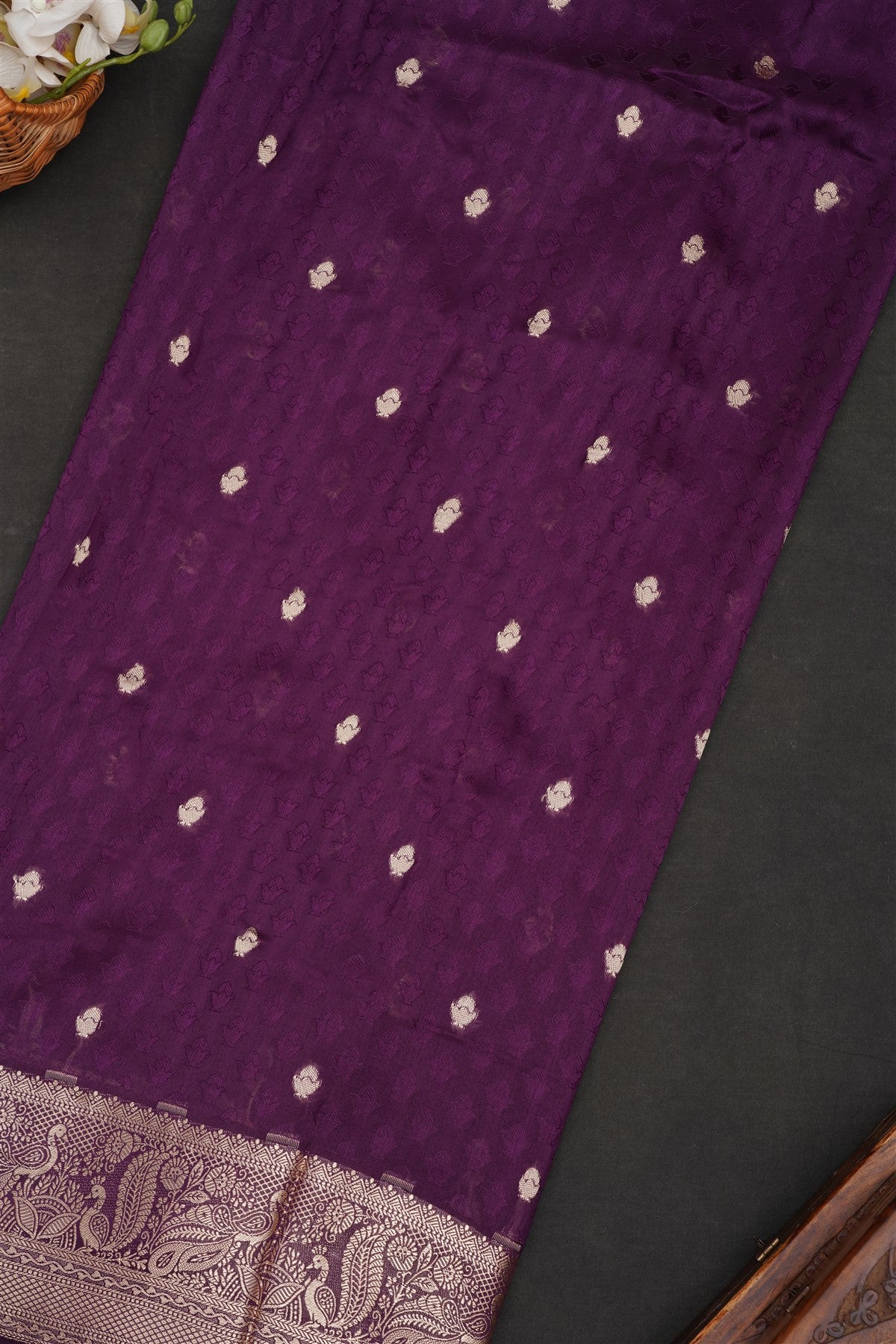 Fancy Marshmallow Georgette Violet Saree