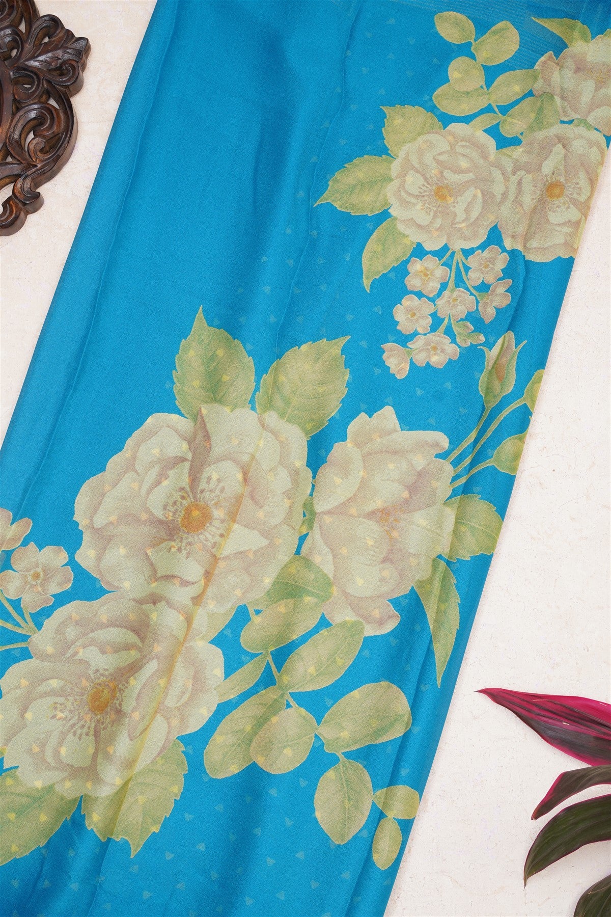 Fancy Georgette Dark Blue Saree