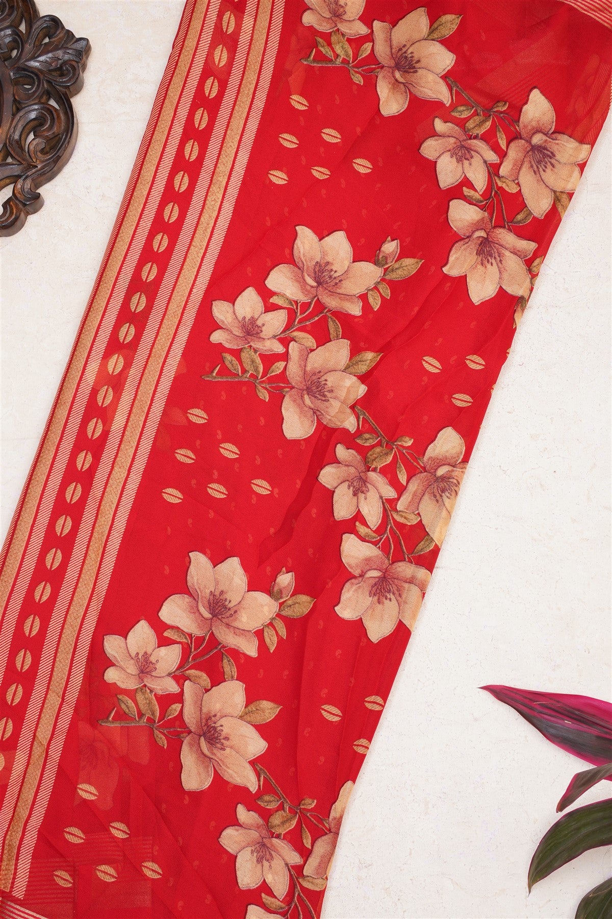 Fancy Georgette Maroon Saree