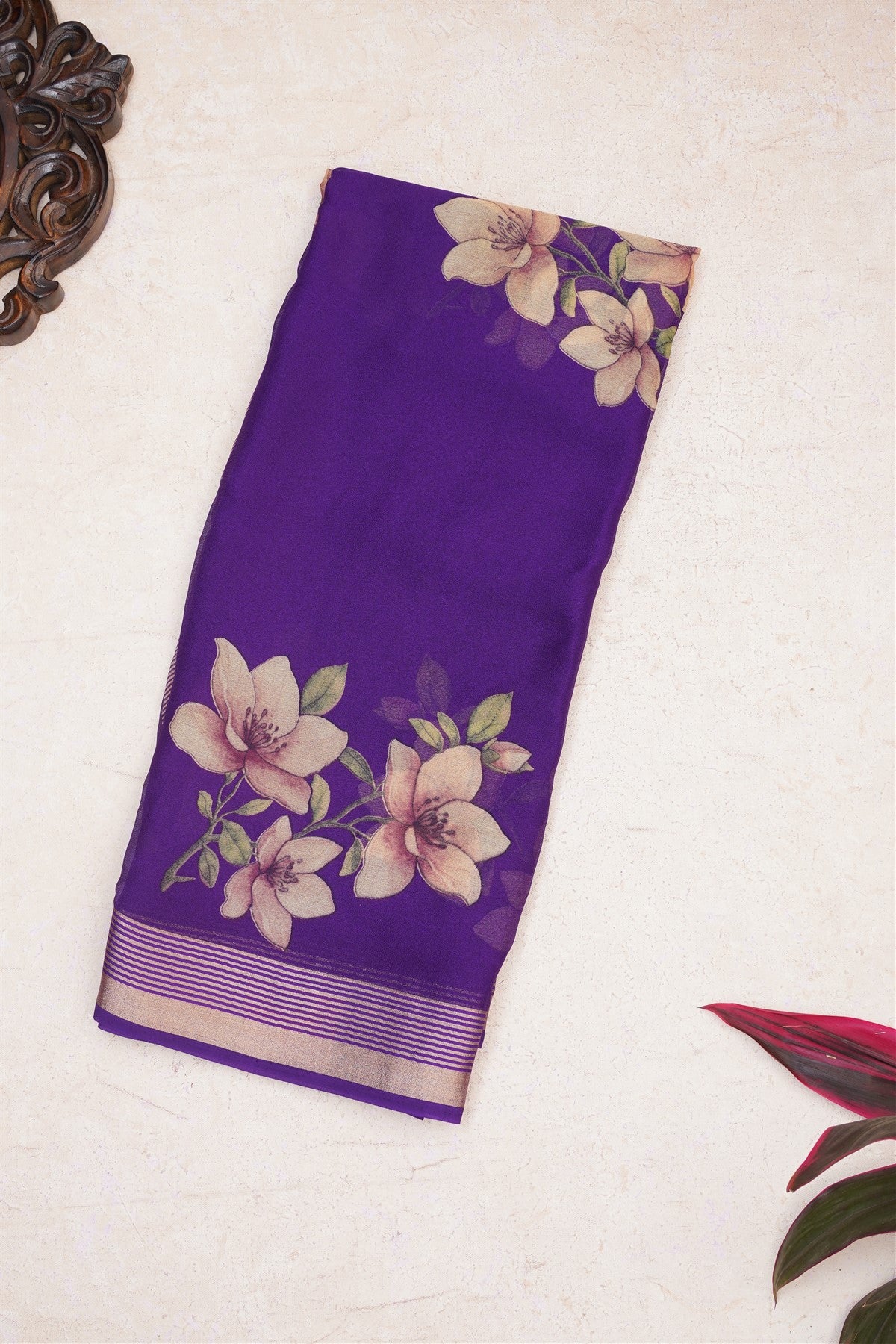 Fancy Georgette Violet Saree