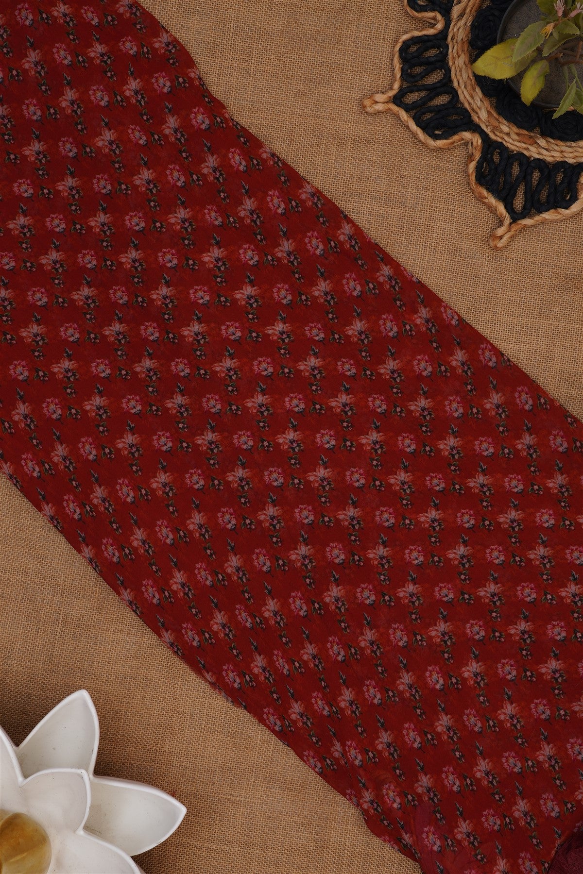 Fancy Georgette Maroon Saree