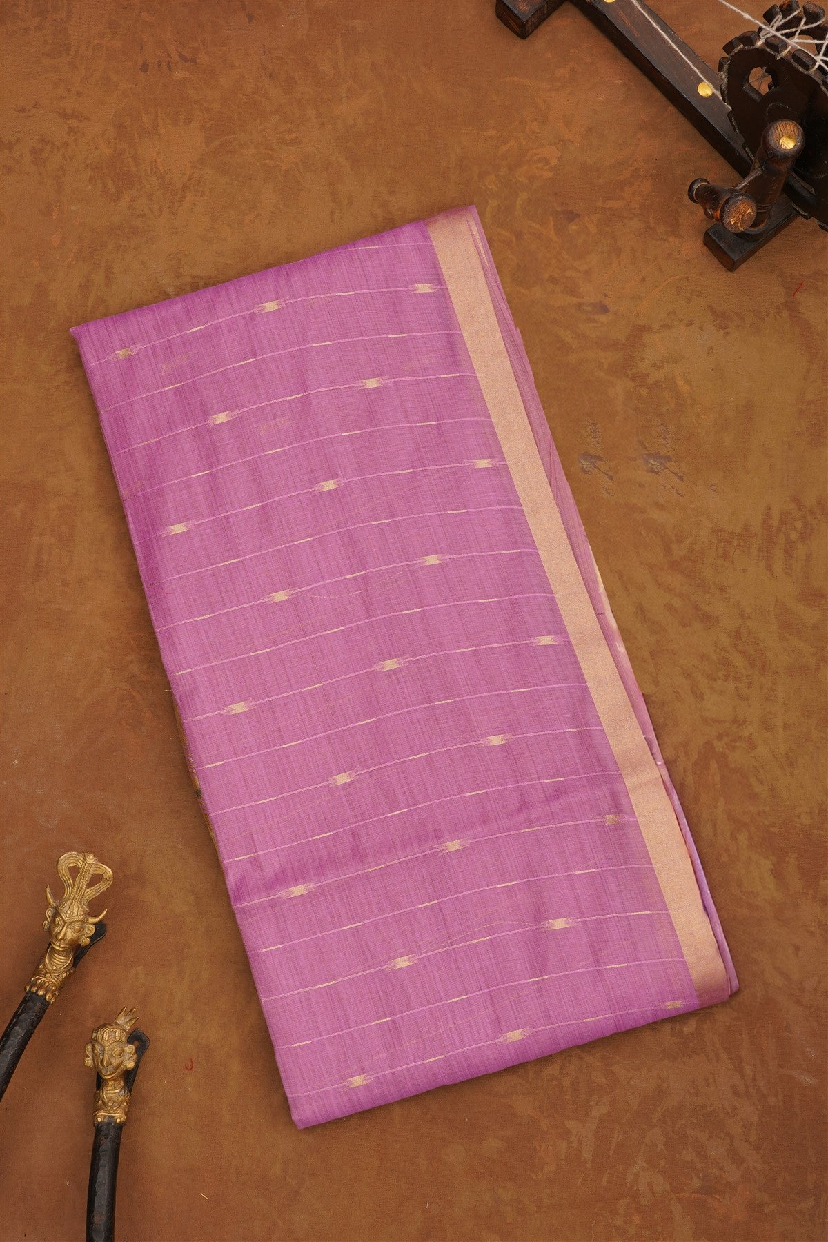 Fancy Chanderi Cotton Lavender Saree