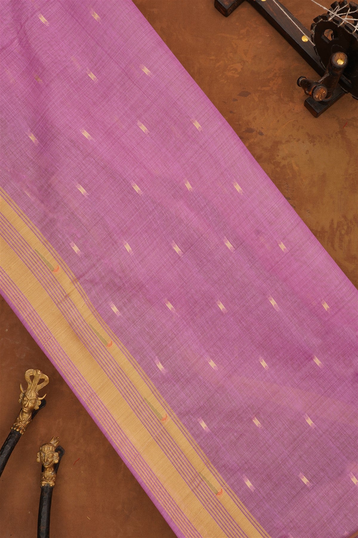 Fancy Chanderi Cotton Lavender Saree