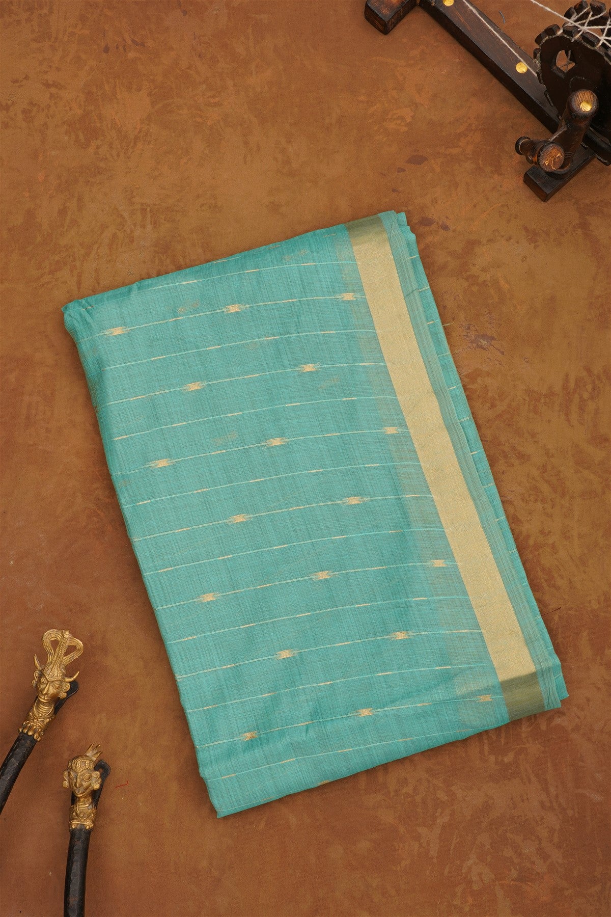 Fancy Chanderi Cotton Sea Green Saree