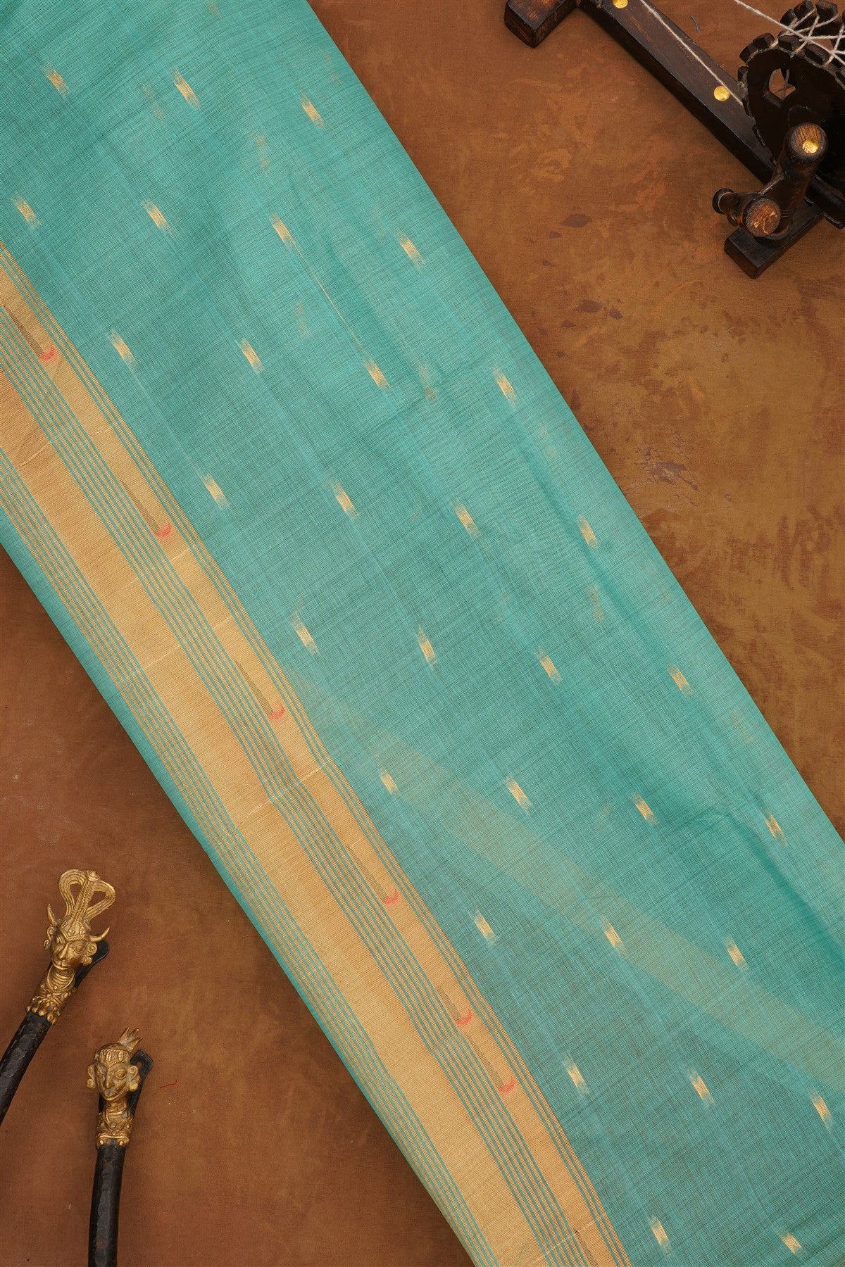 Fancy Chanderi Cotton Sea Green Saree