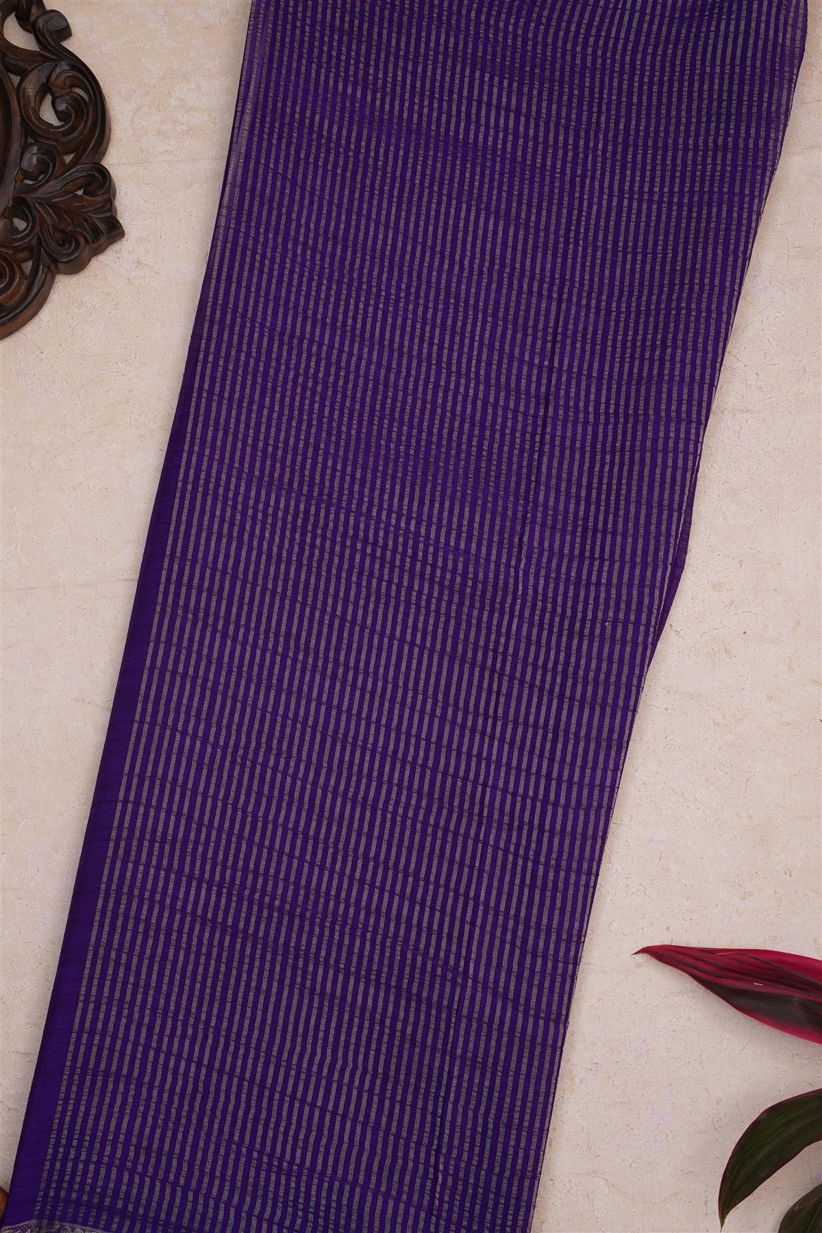 Fancy Chinon Silk Violet Saree