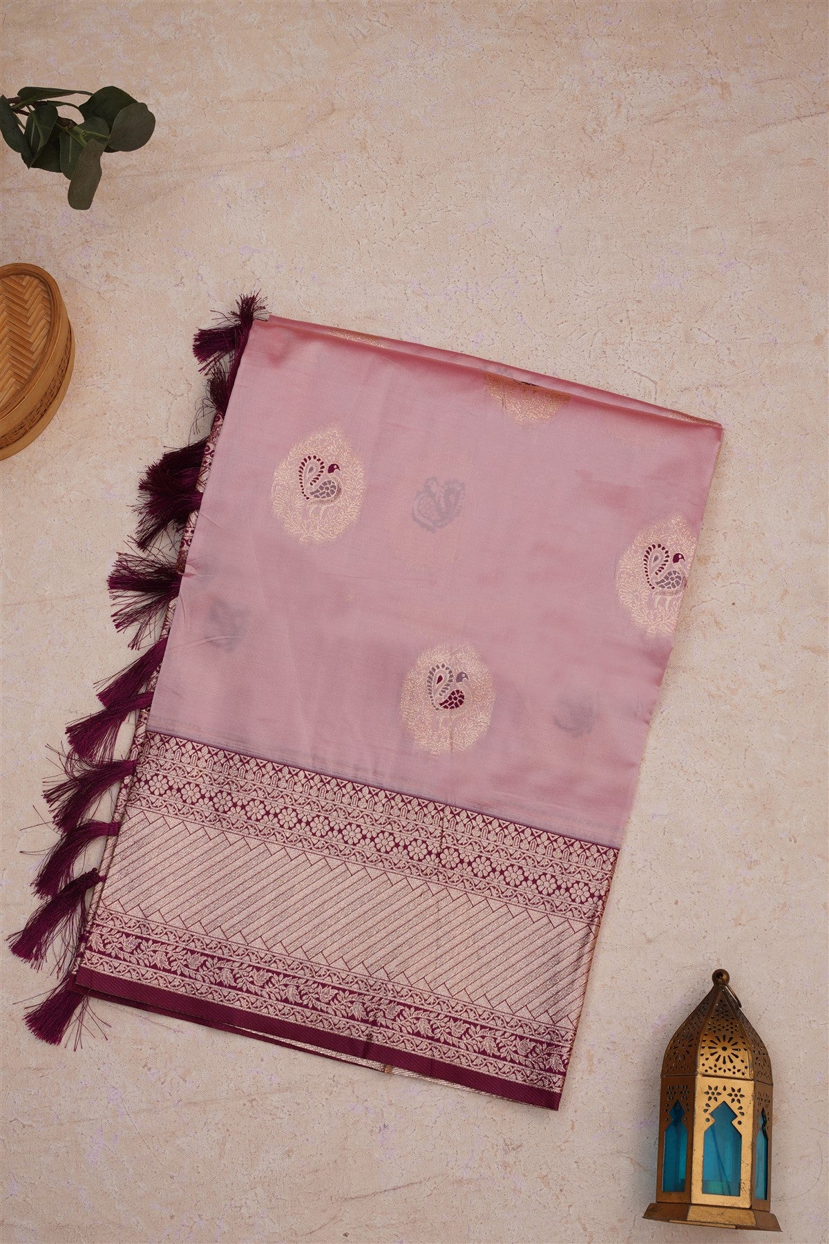Banarasi Soft Silk Light Peach Saree