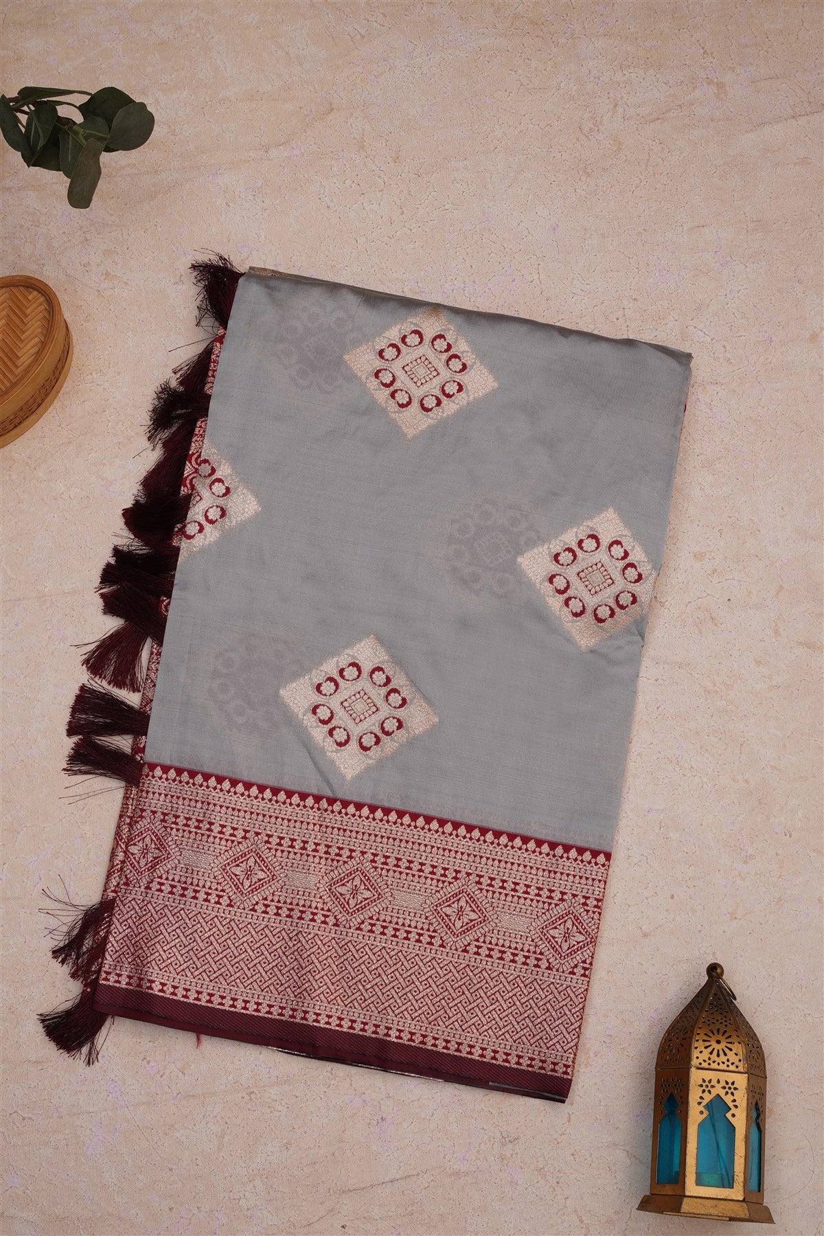 Banarasi Soft Silk Grey Saree