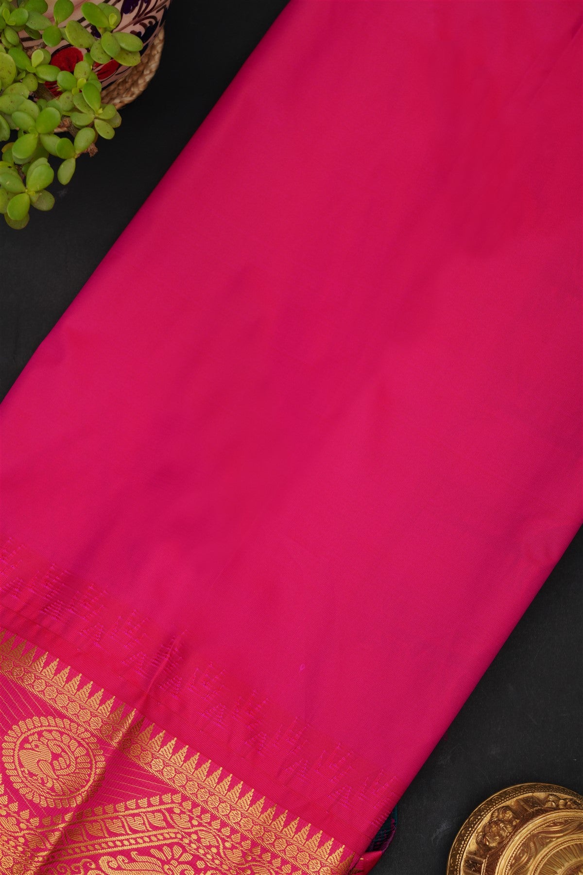 Gadwal Silk Blend Deep Rama Saree