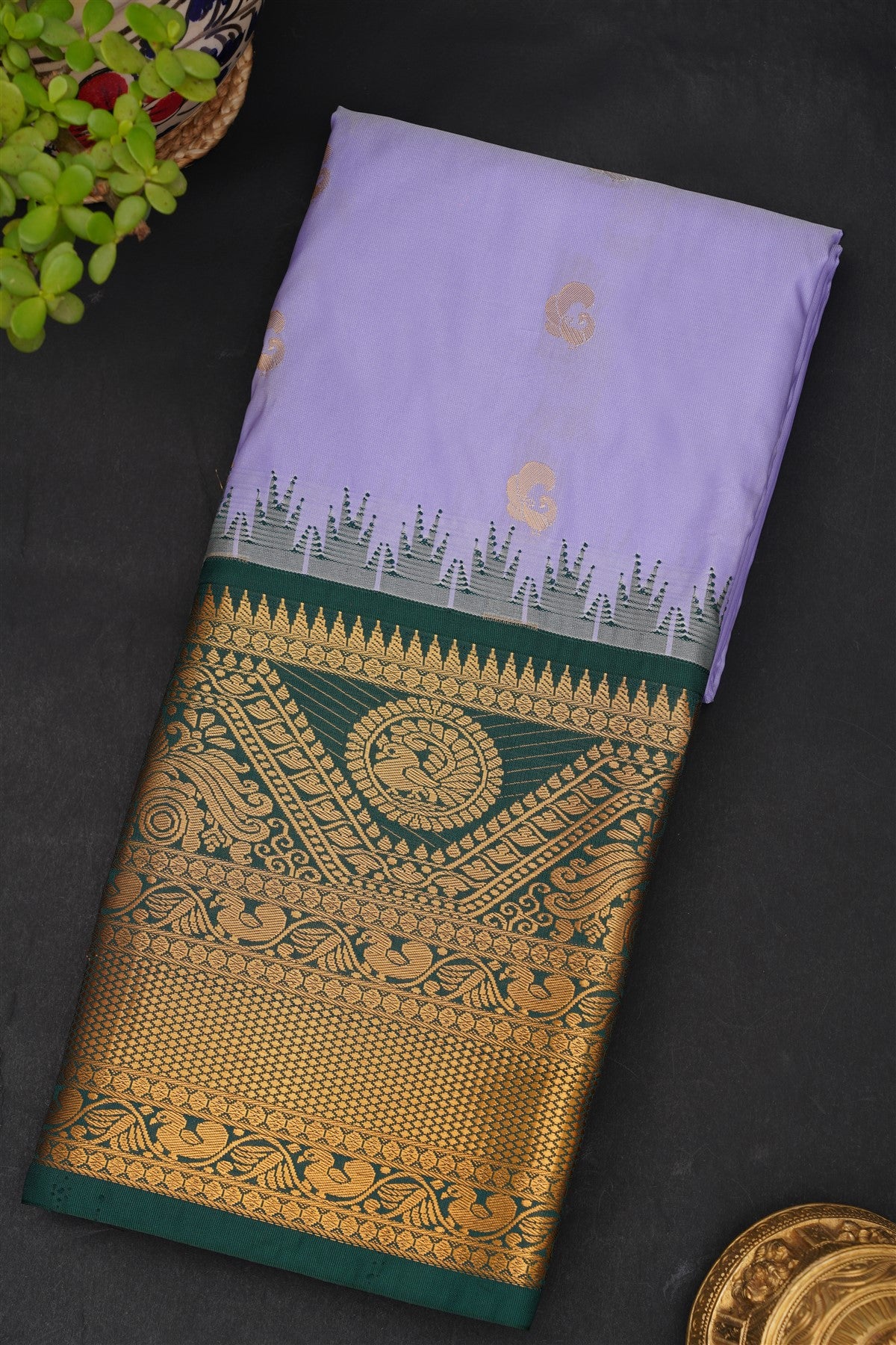 Gadwal Silk Blend Lavander Saree